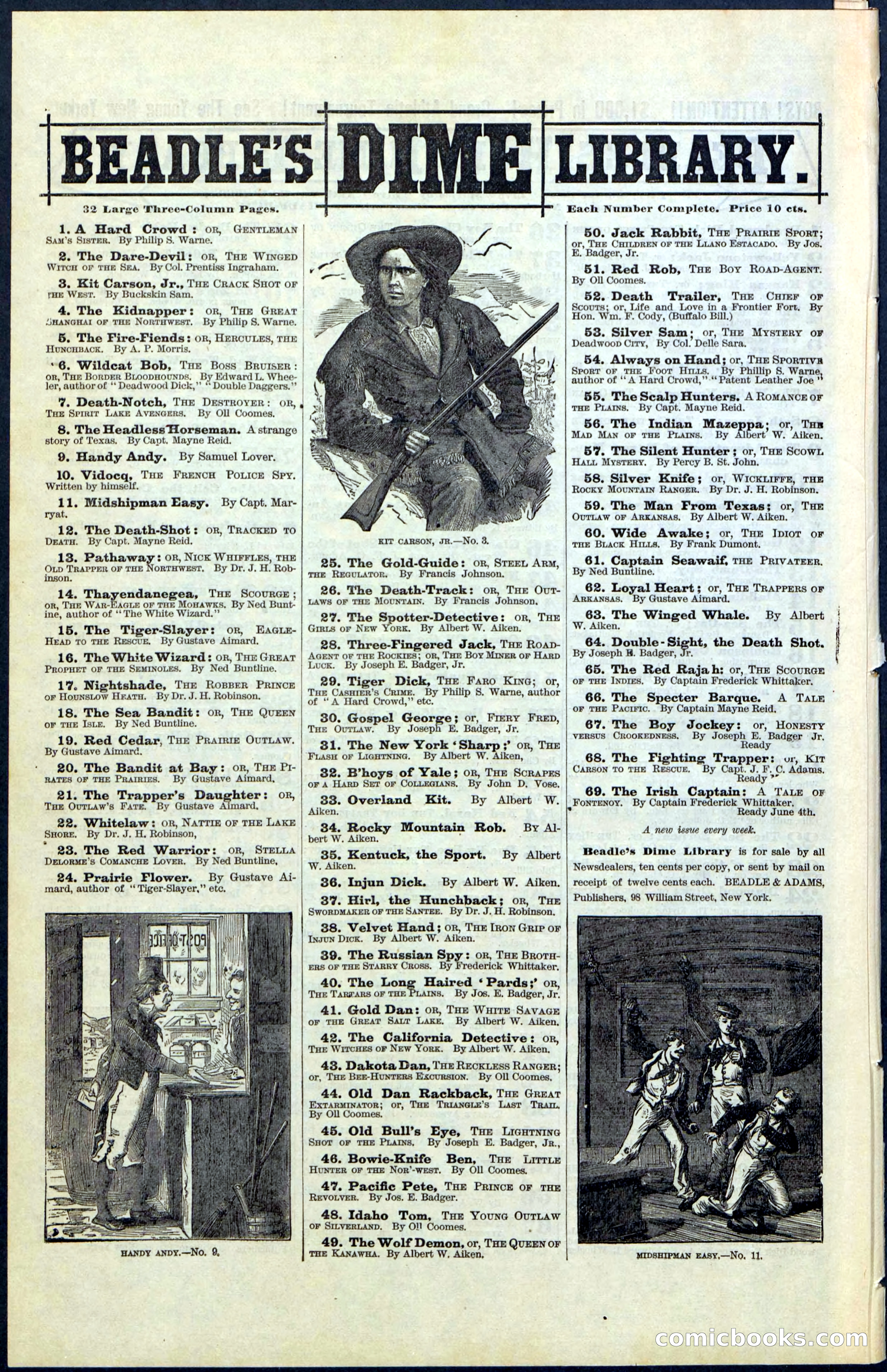 Beadle's New York Dime Library, No. 68 — page 32 of 32
