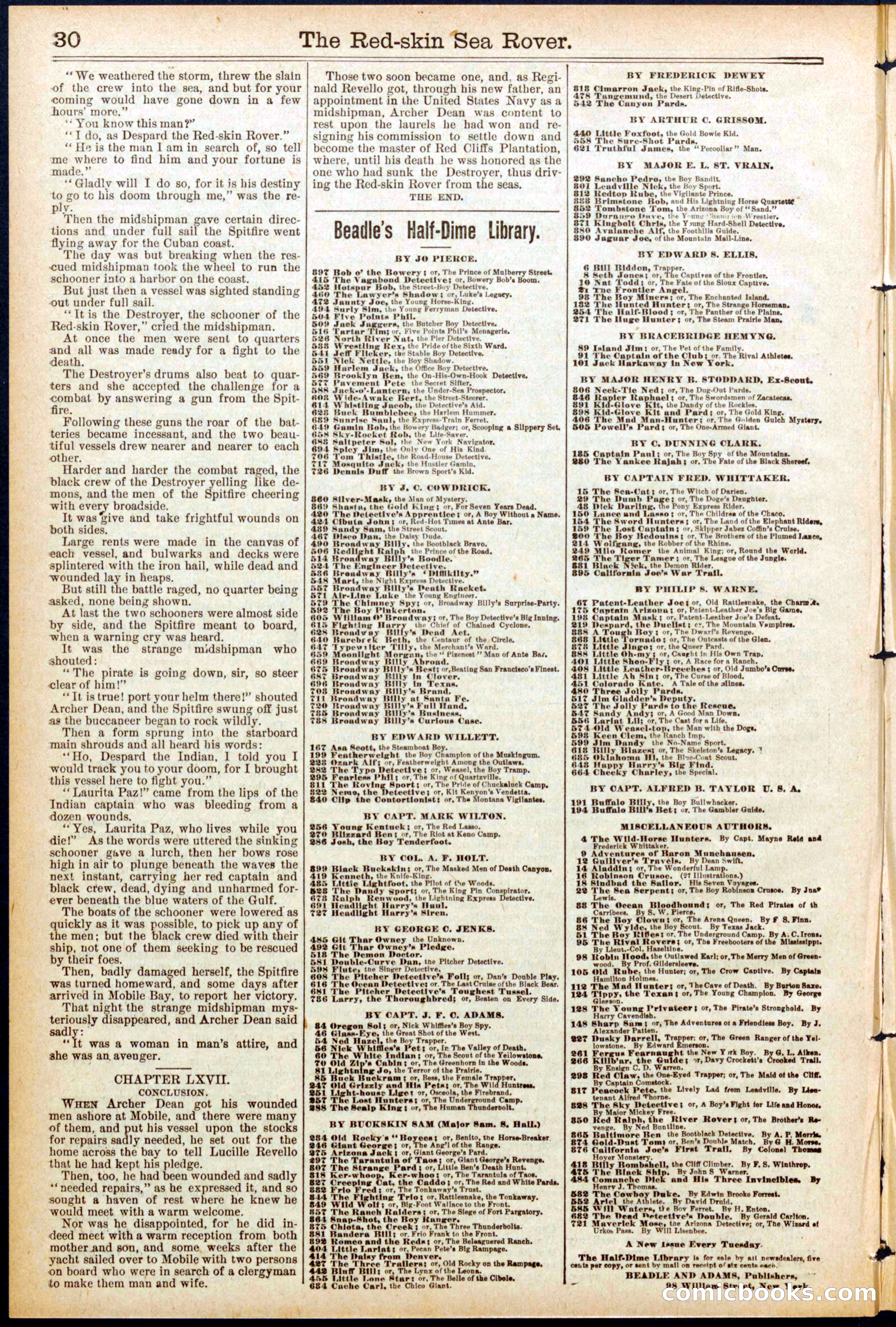 Beadle's New York Dime Library No. 685 — page 30 of 32