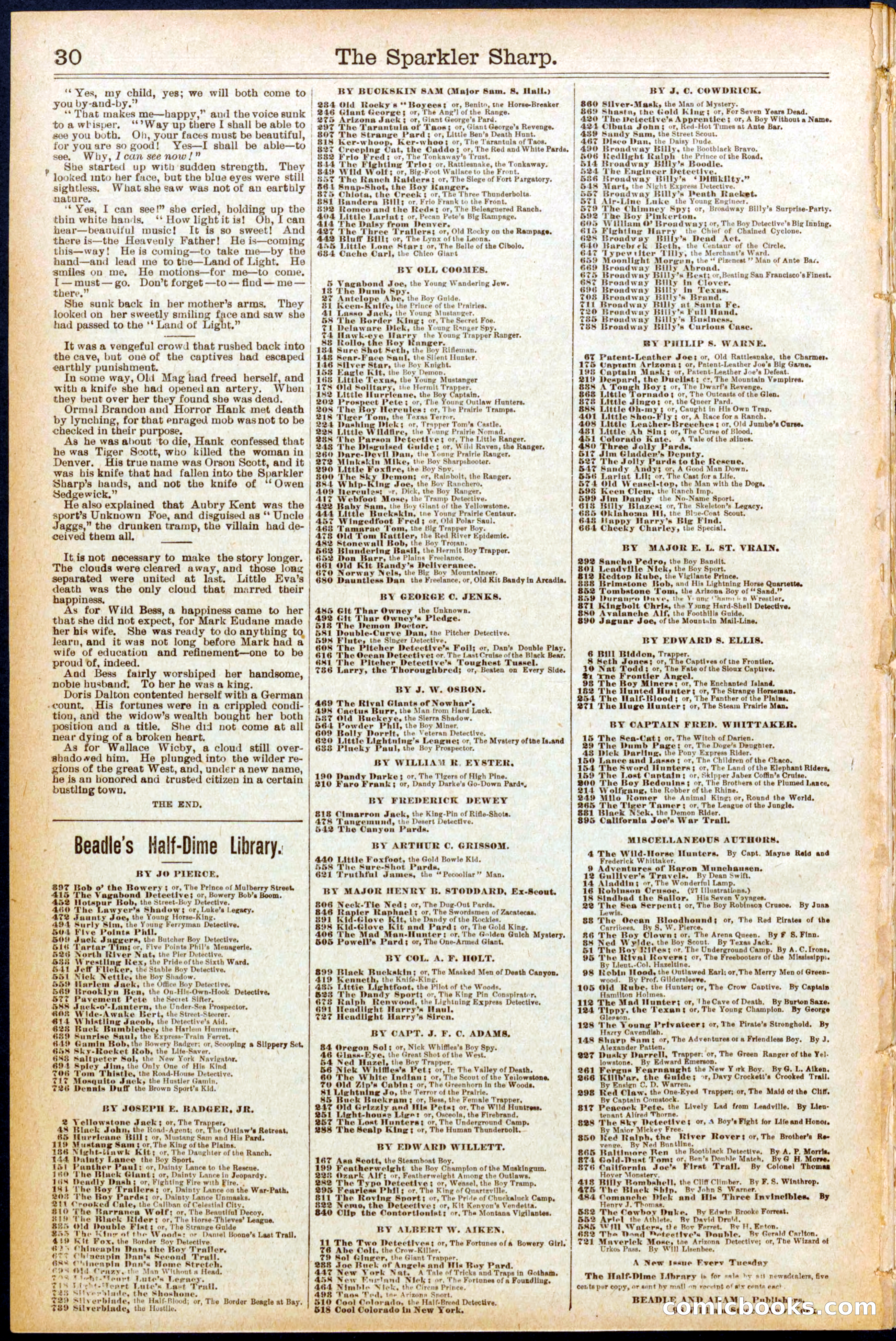 Beadle's Dime Library No. 689 — page 30 of 32