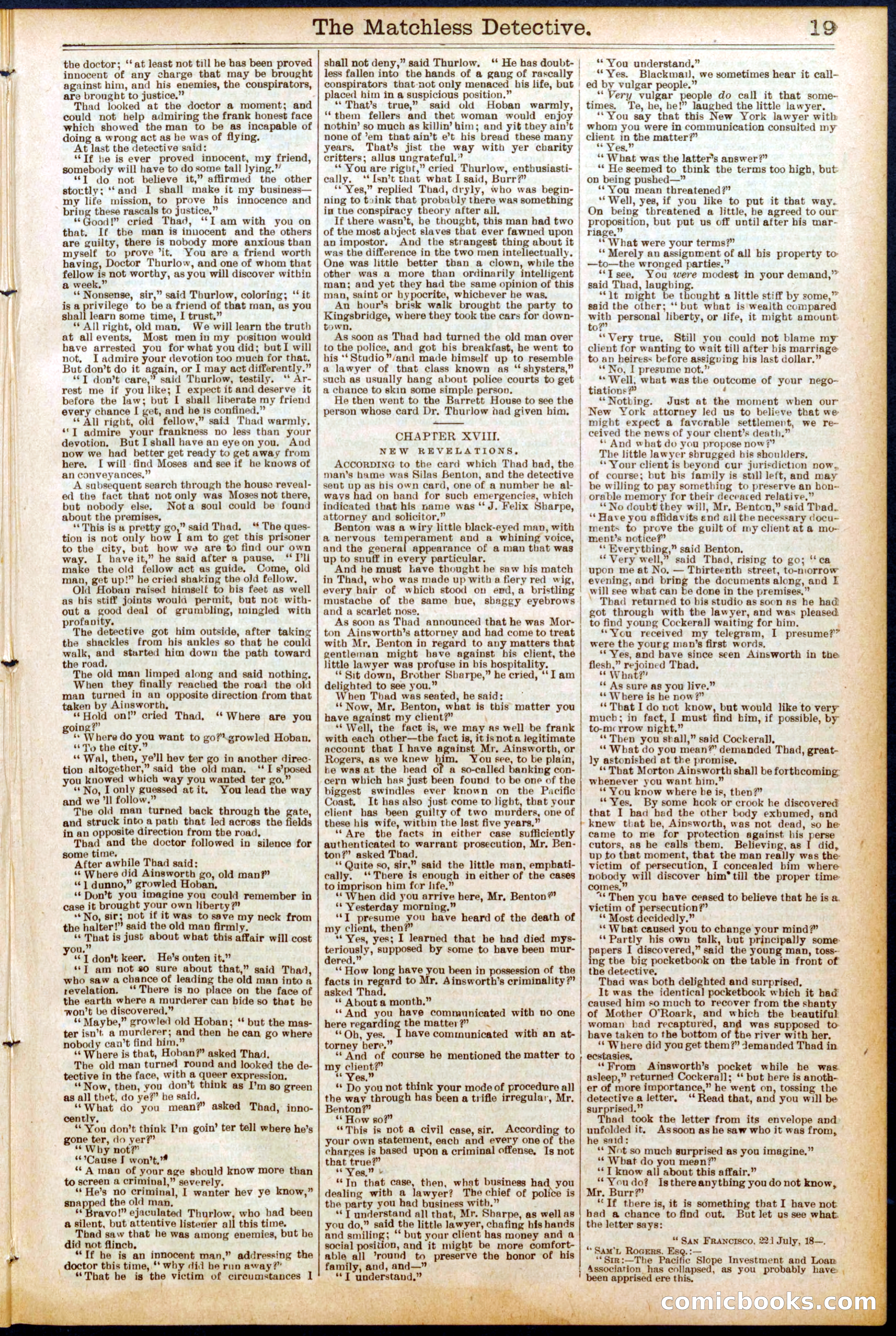 Beadle's New York Dime Library, No. 690 — page 19 of 32