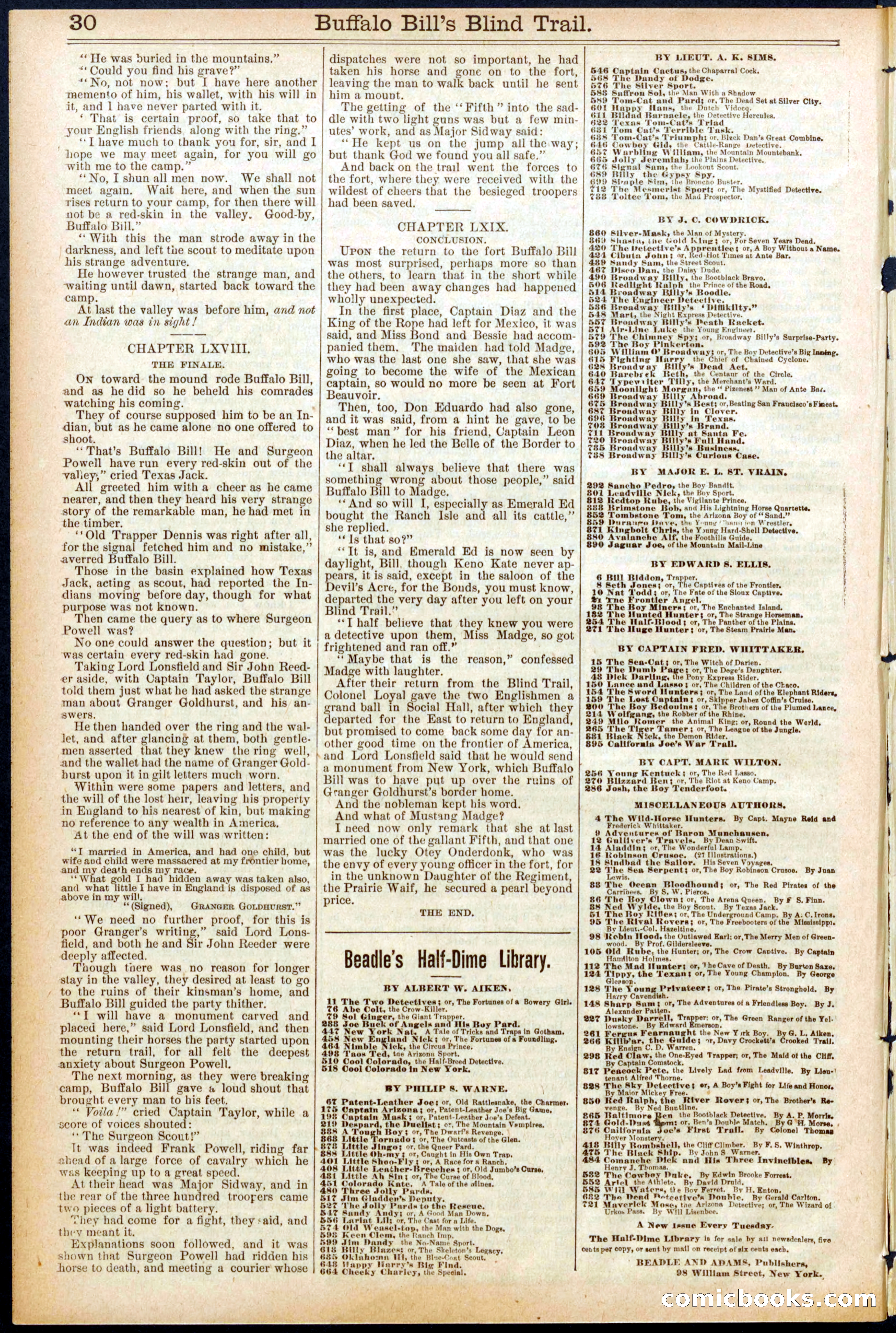 Beadle's Dime Library No. 691 — page 30 of 32