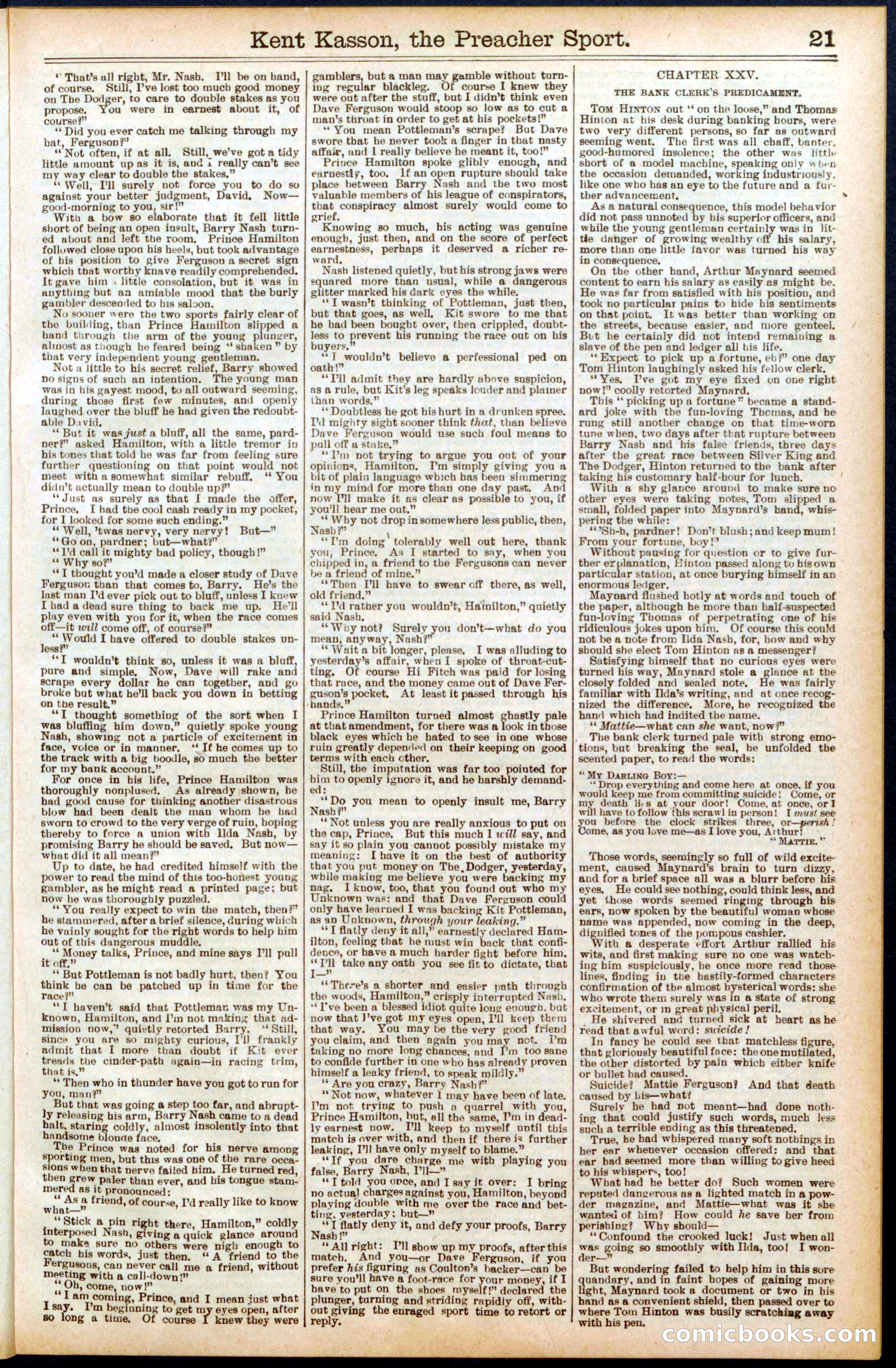 Beadle's Dime Library No. 693 — page 21 of 32