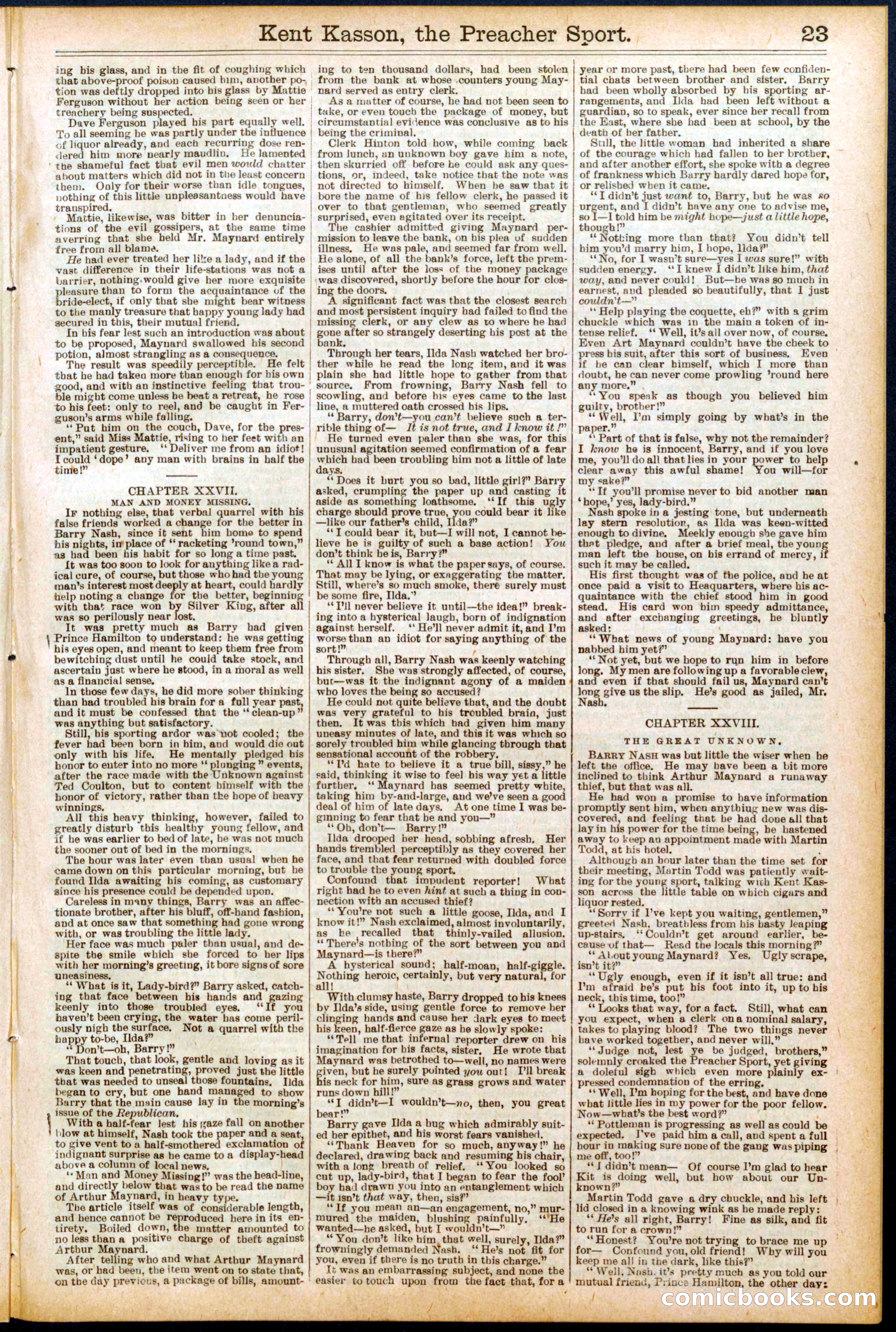 Beadle's Dime Library No. 693 — page 23 of 32