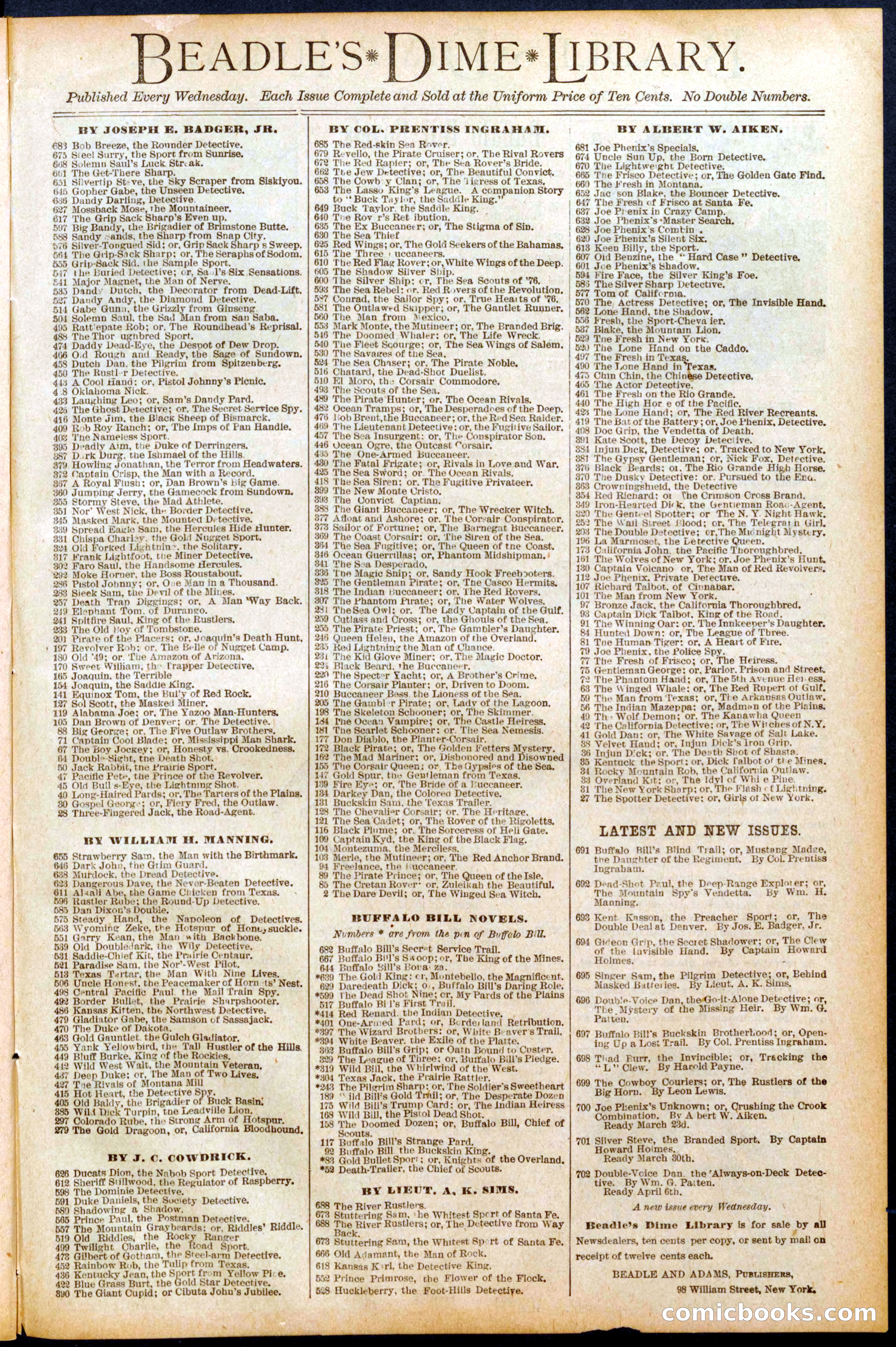 Beadle's Dime Library No. 697 — page 31 of 32