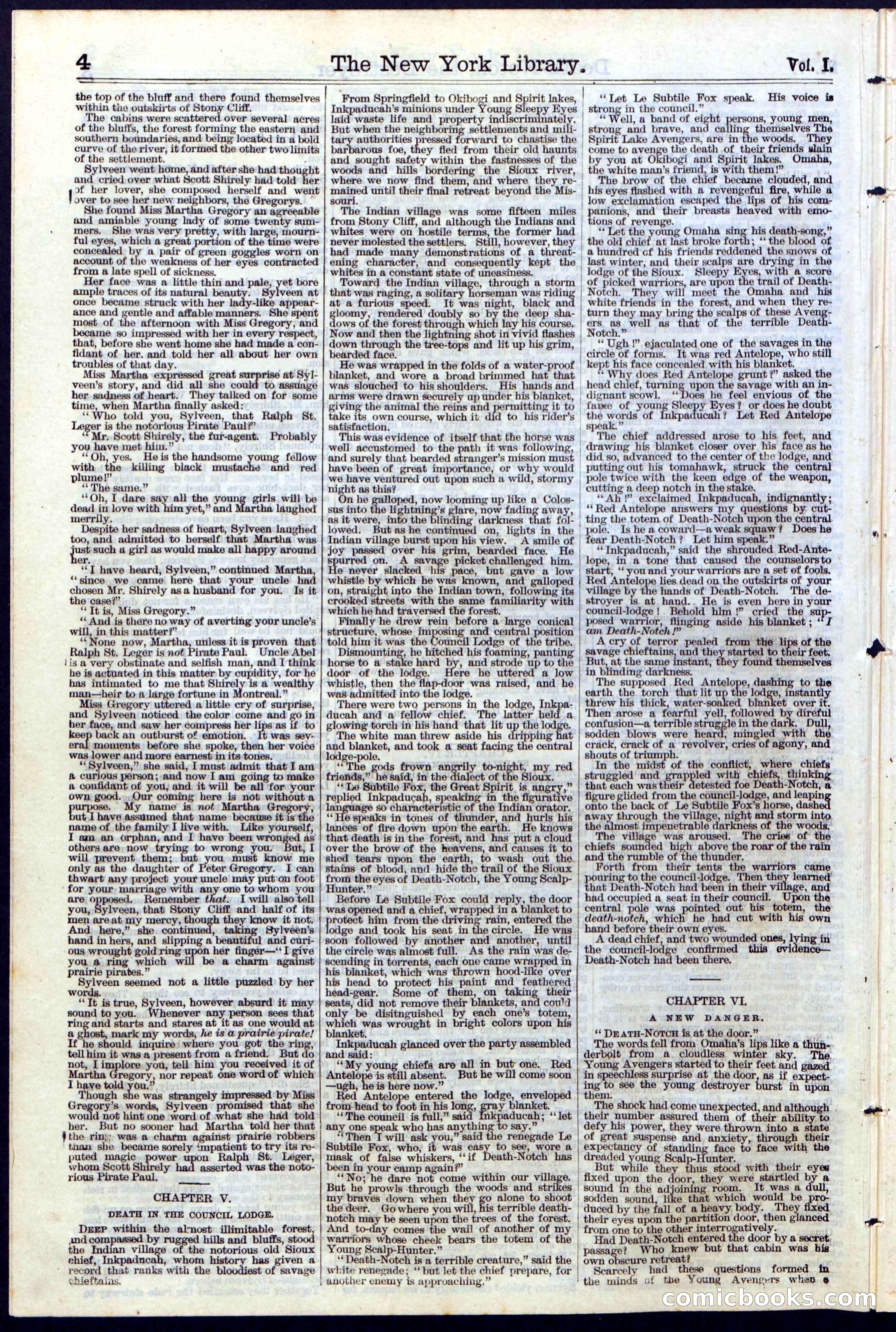 Beadle's New York Dime Library No. 7 — page 4 of 28