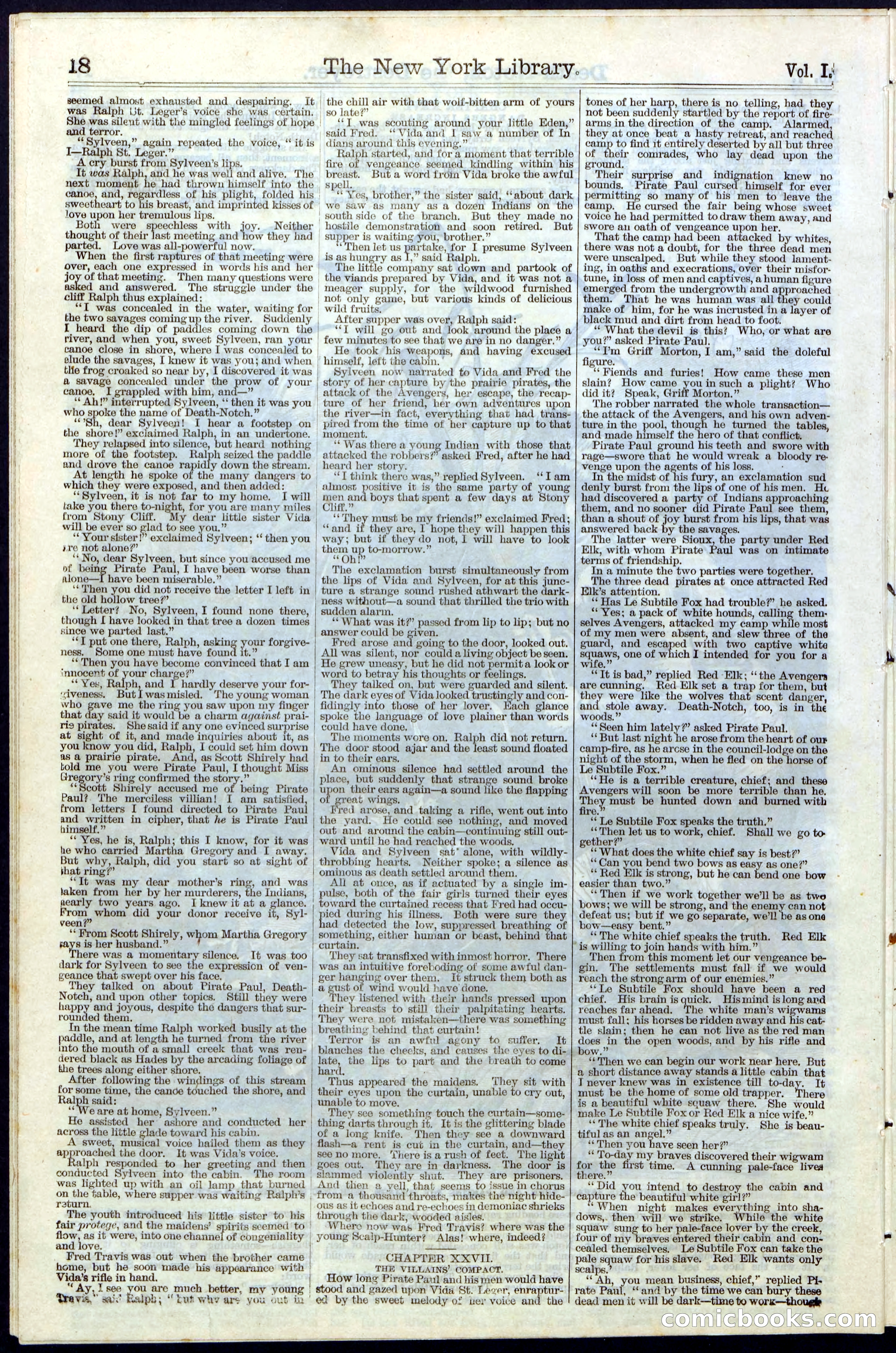 Beadle's New York Dime Library No. 7 — page 18 of 28