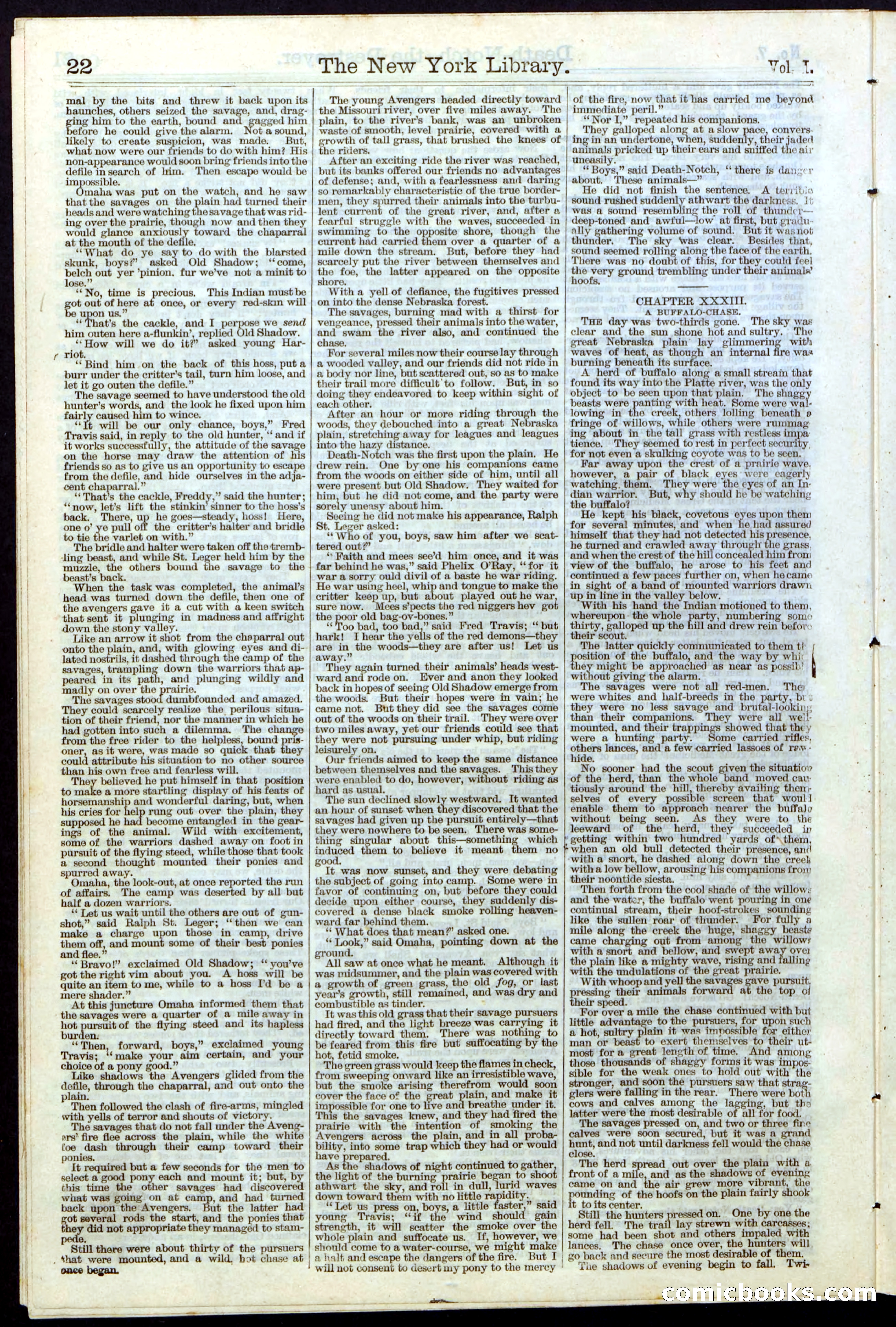Beadle's New York Dime Library No. 7 — page 22 of 28