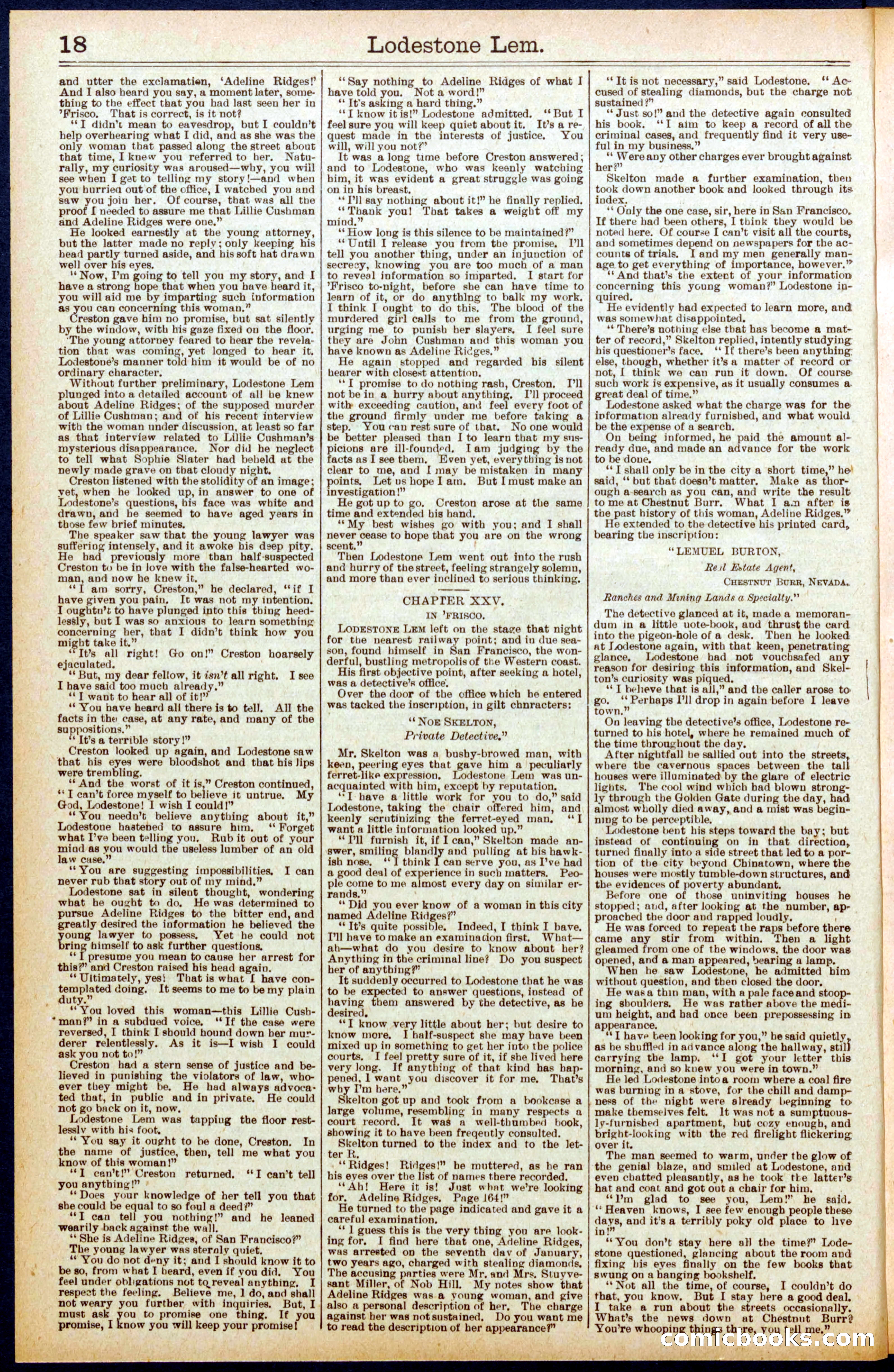 Beadle's Dime Library No. 709 — page 18 of 32