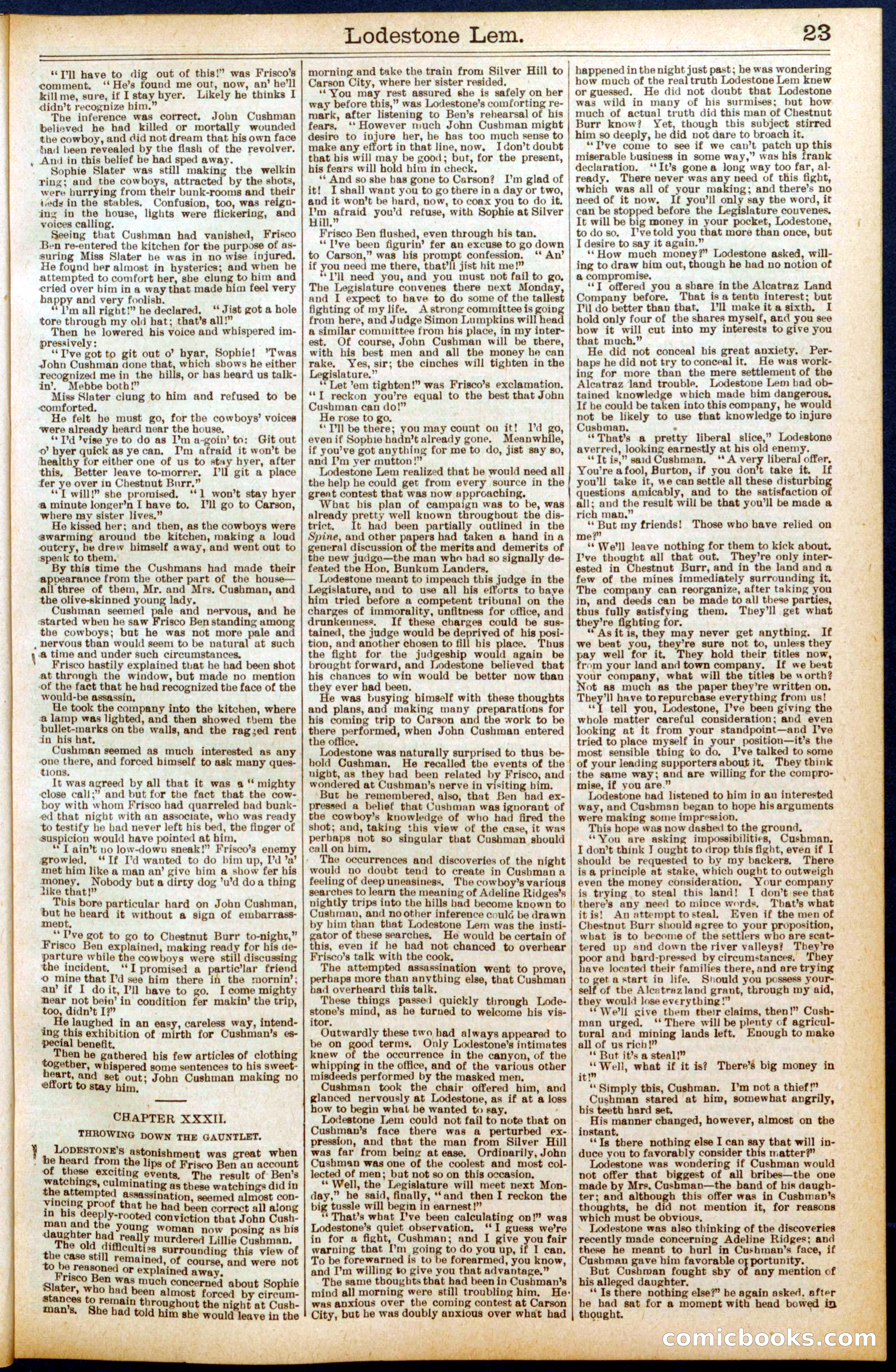 Beadle's Dime Library No. 709 — page 23 of 32