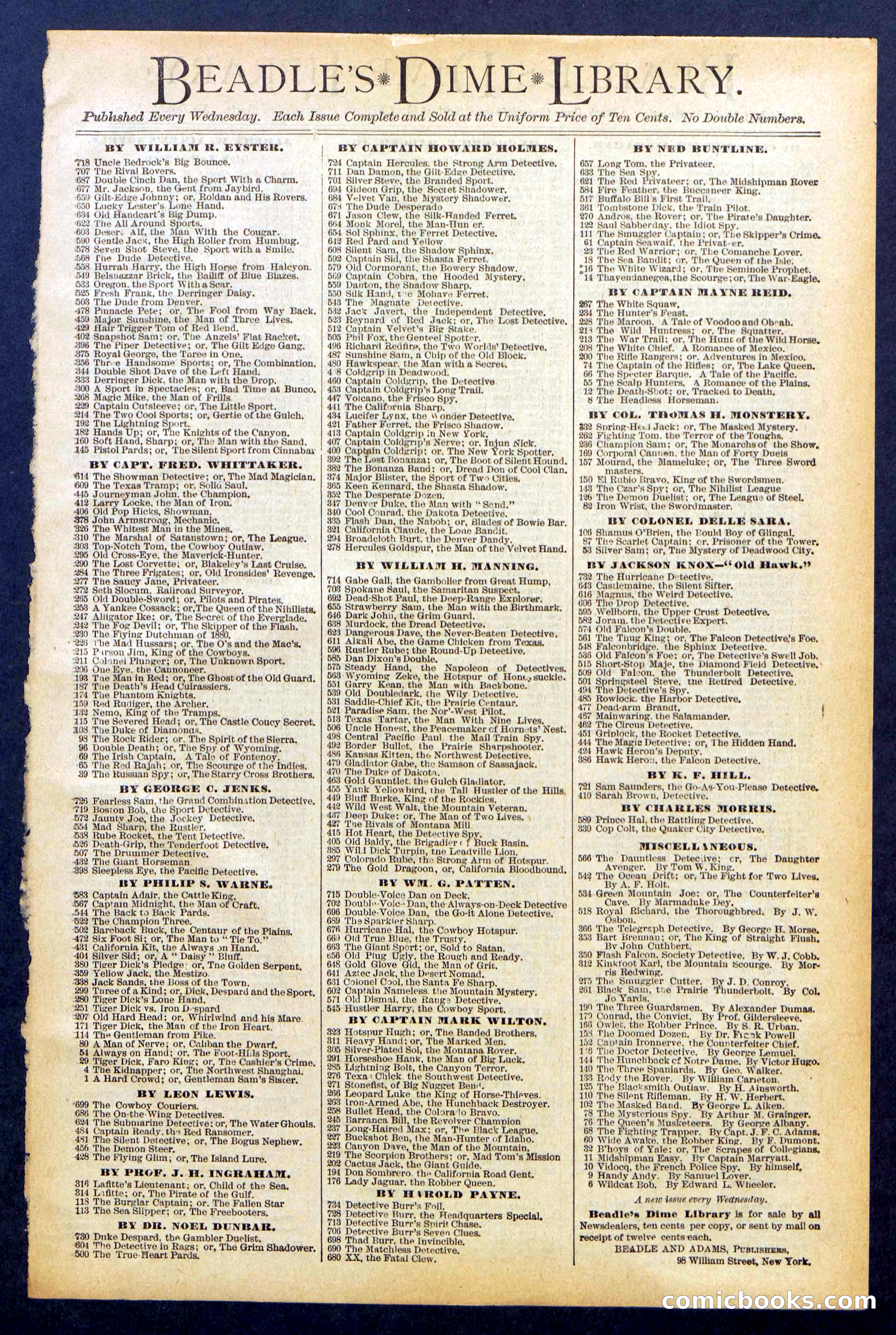 Beadle's New York Dime Library No. 741 — page 31 of 32