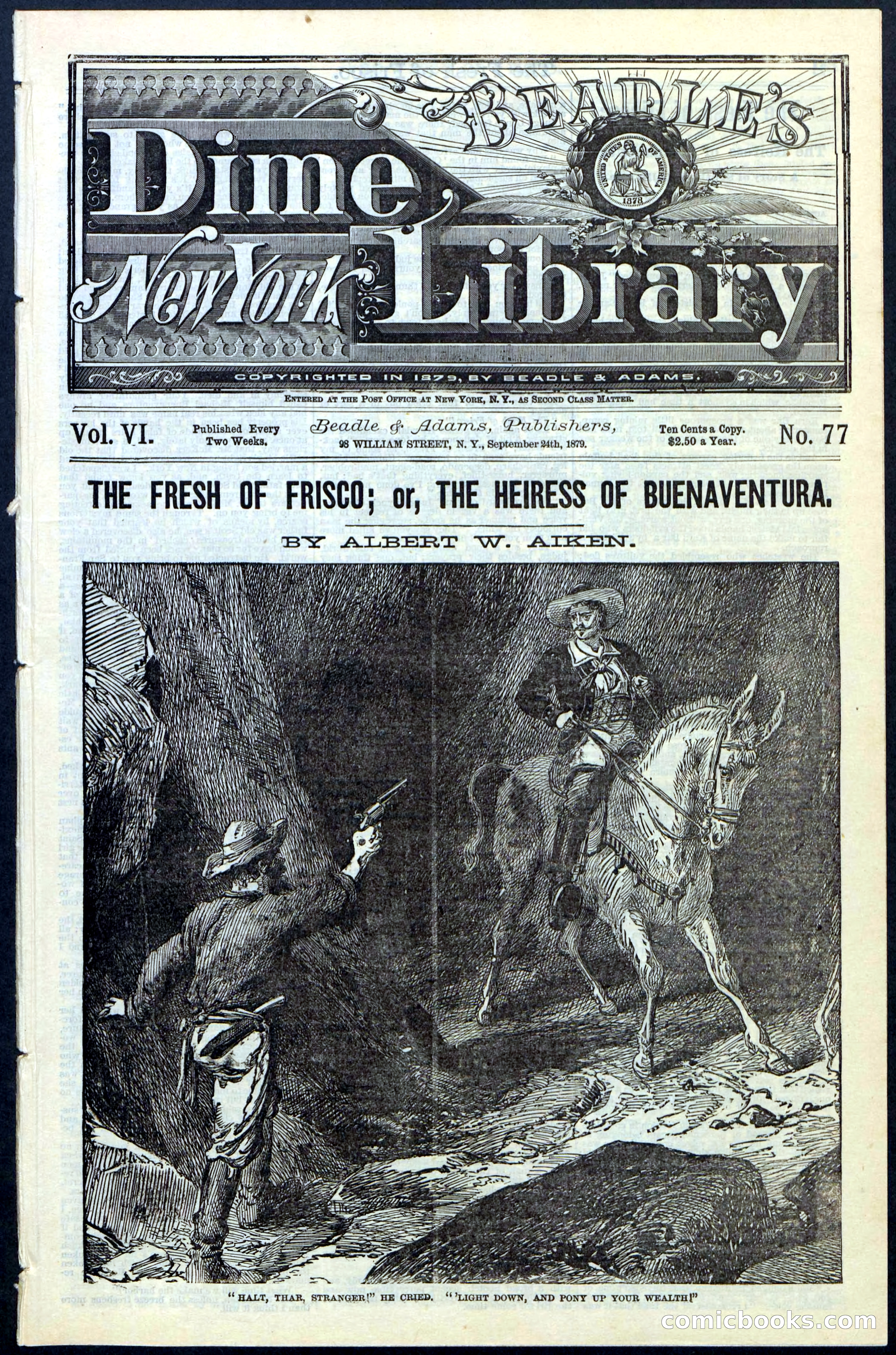Beadle's New York Dime Library, No. 77 — page 1 of 24