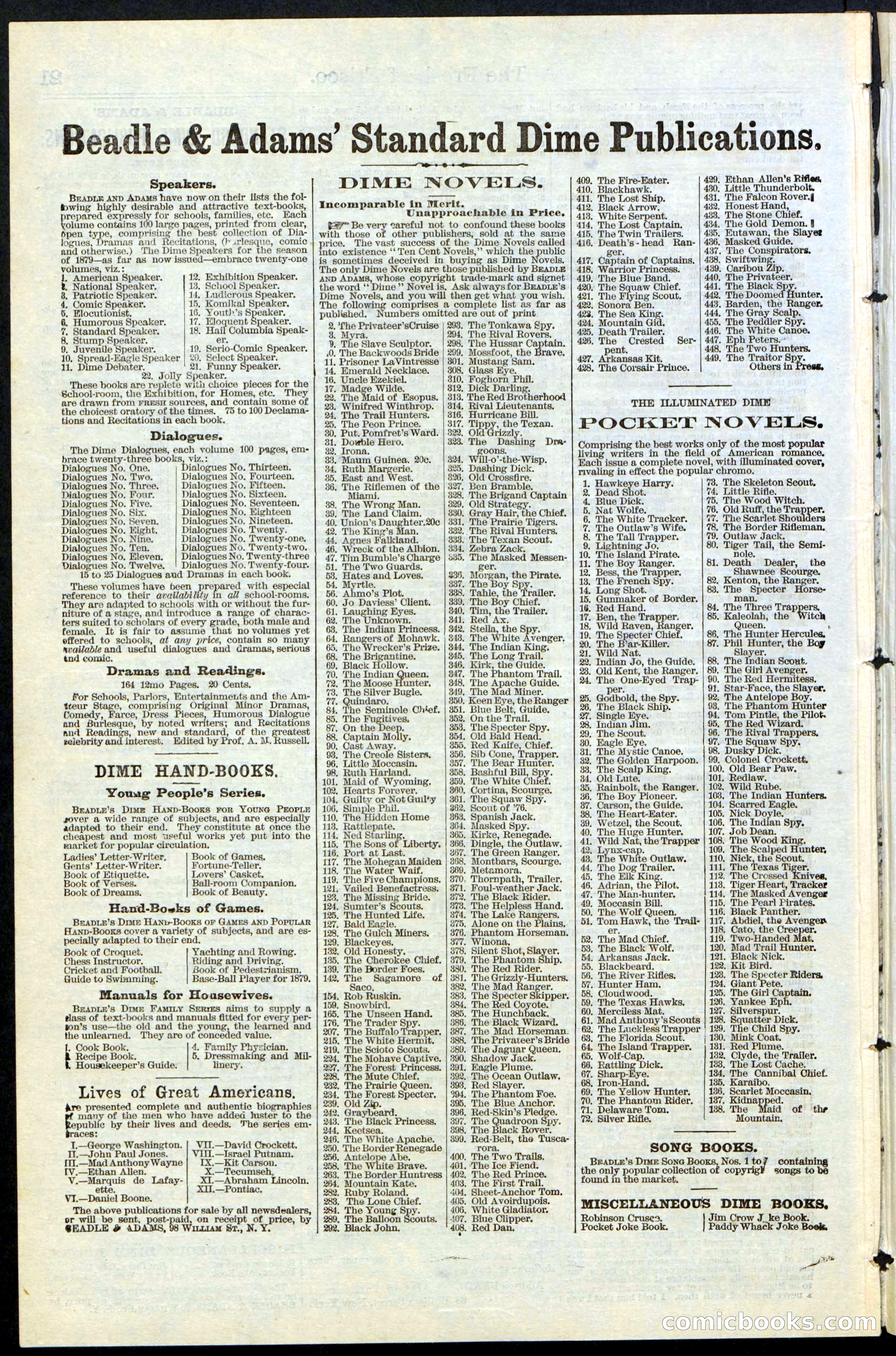 Beadle's New York Dime Library, No. 77 — page 22 of 24