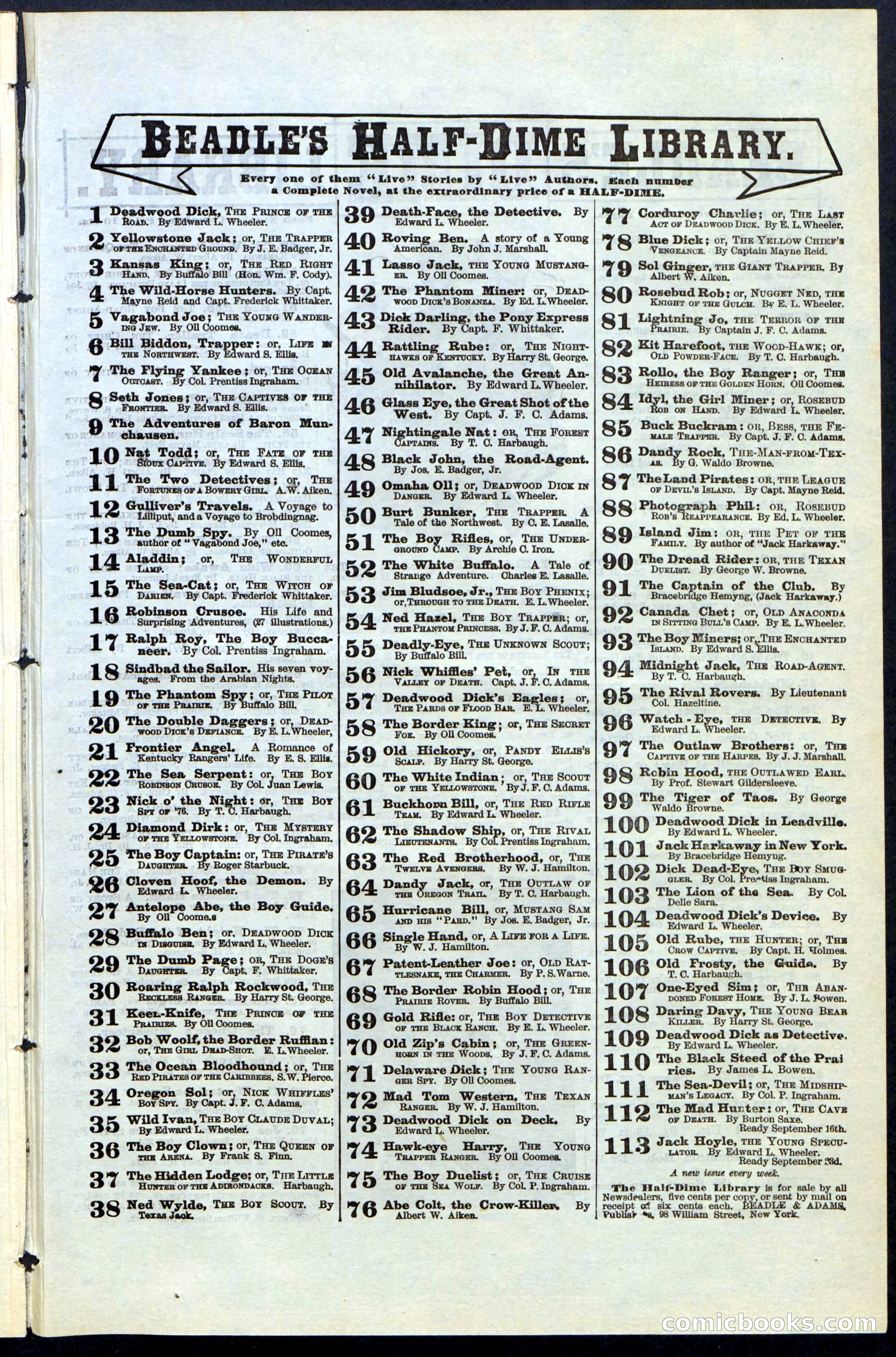 Beadle's New York Dime Library, No. 77 — page 23 of 24