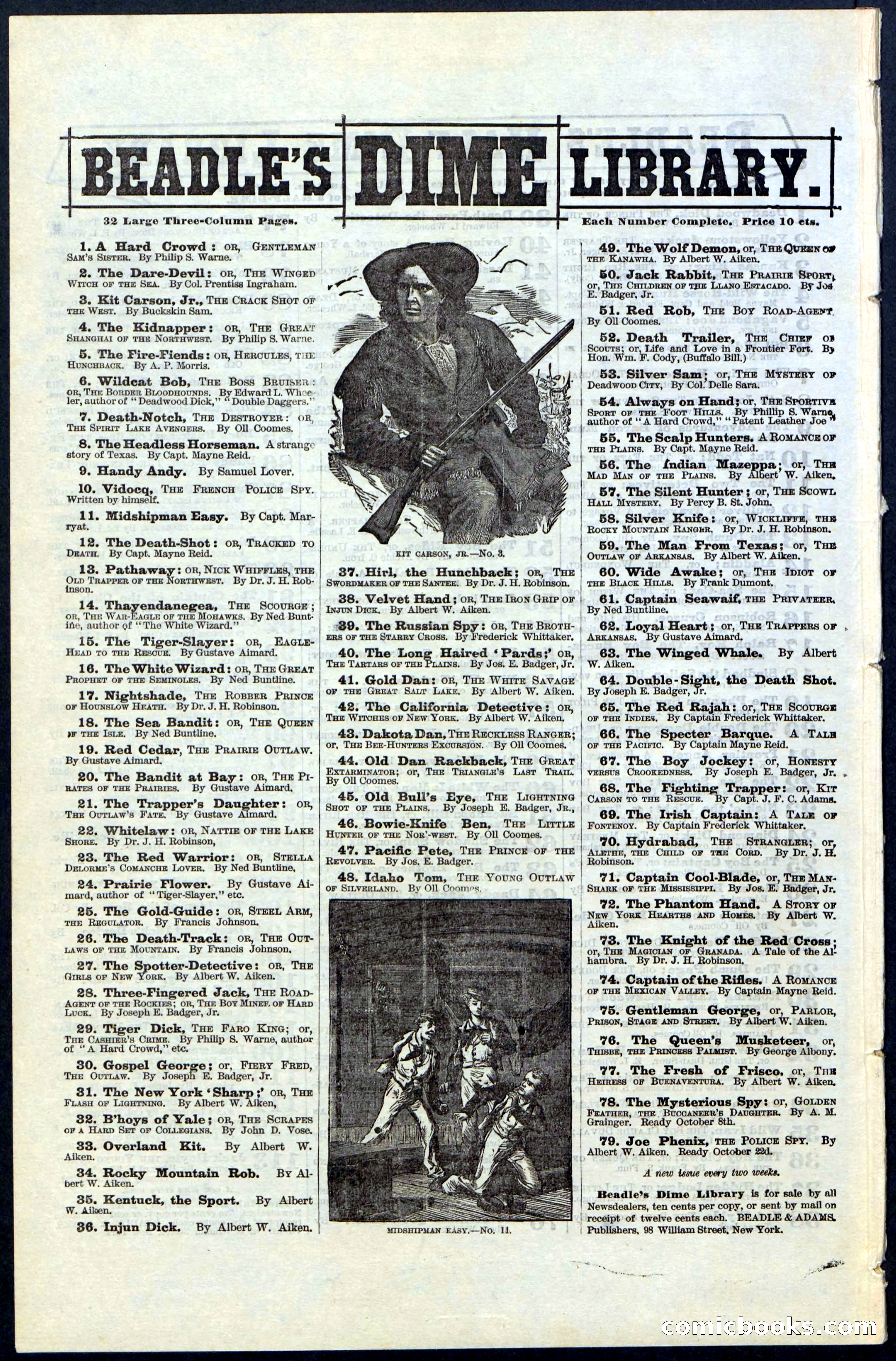 Beadle's New York Dime Library, No. 77 — page 24 of 24