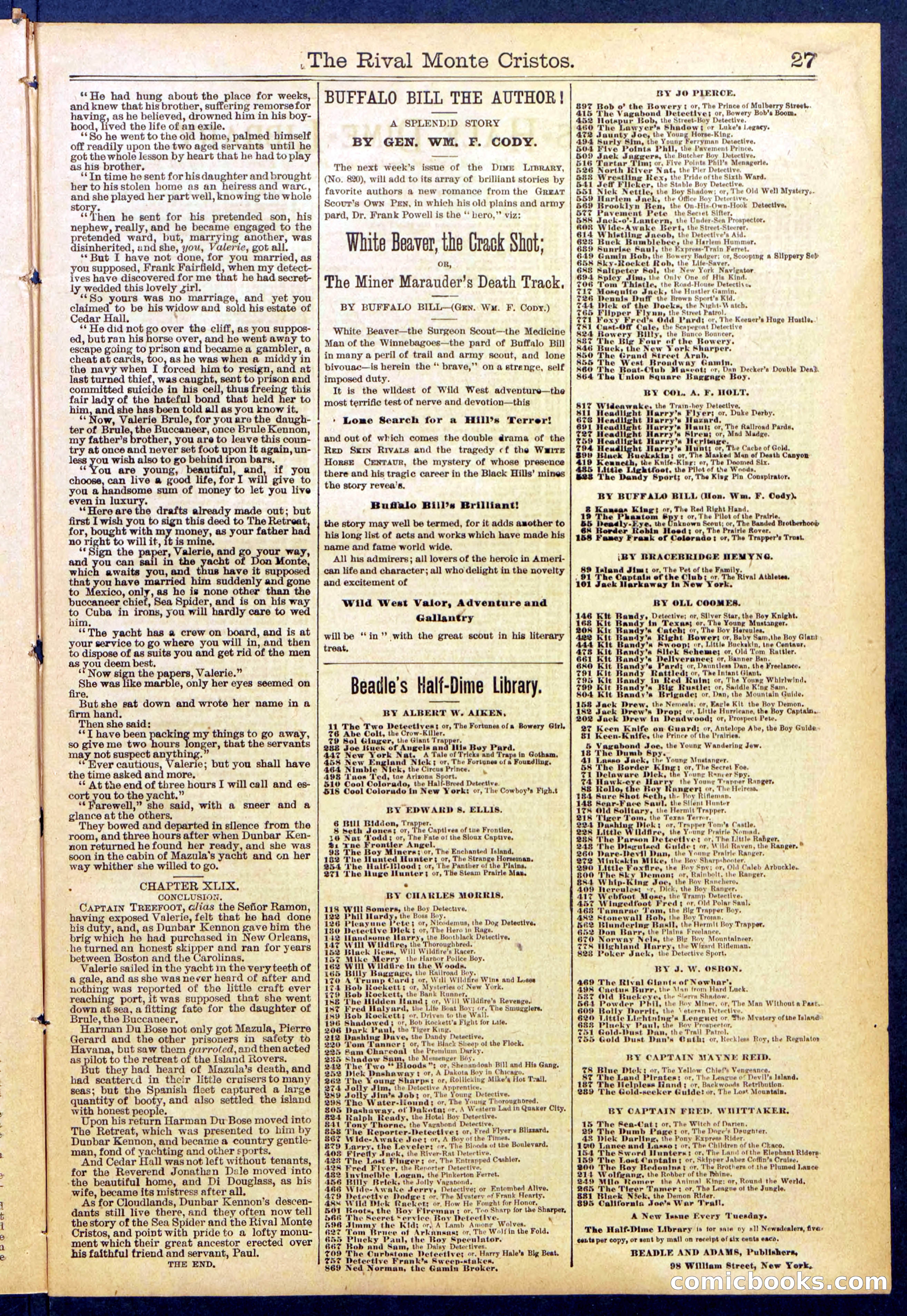 Beadle's Dime Library No. 819 — page 27 of 32