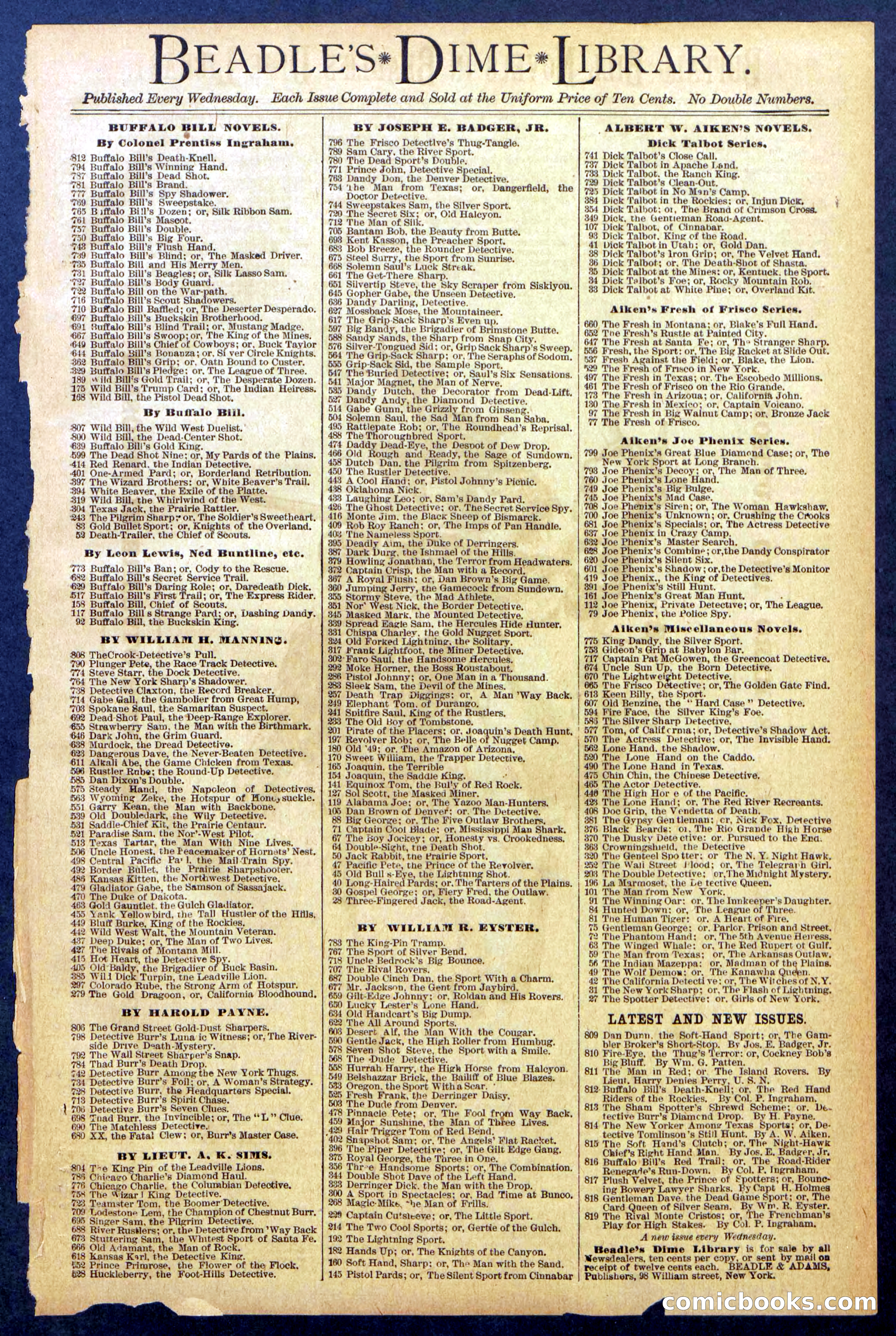 Beadle's Dime Library No. 820 — page 31 of 32