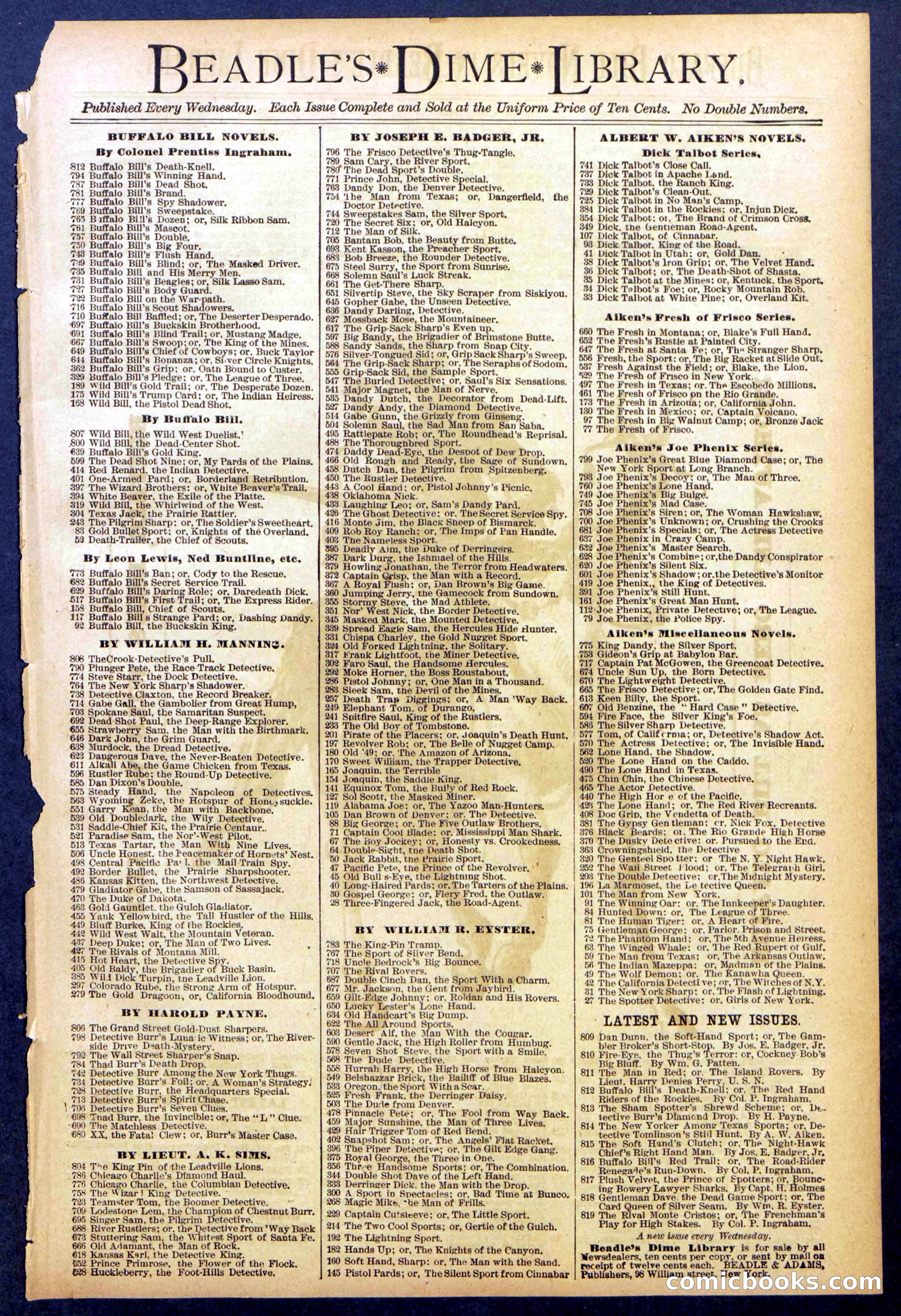 Beadle's Dime Library No. 822 — page 31 of 32