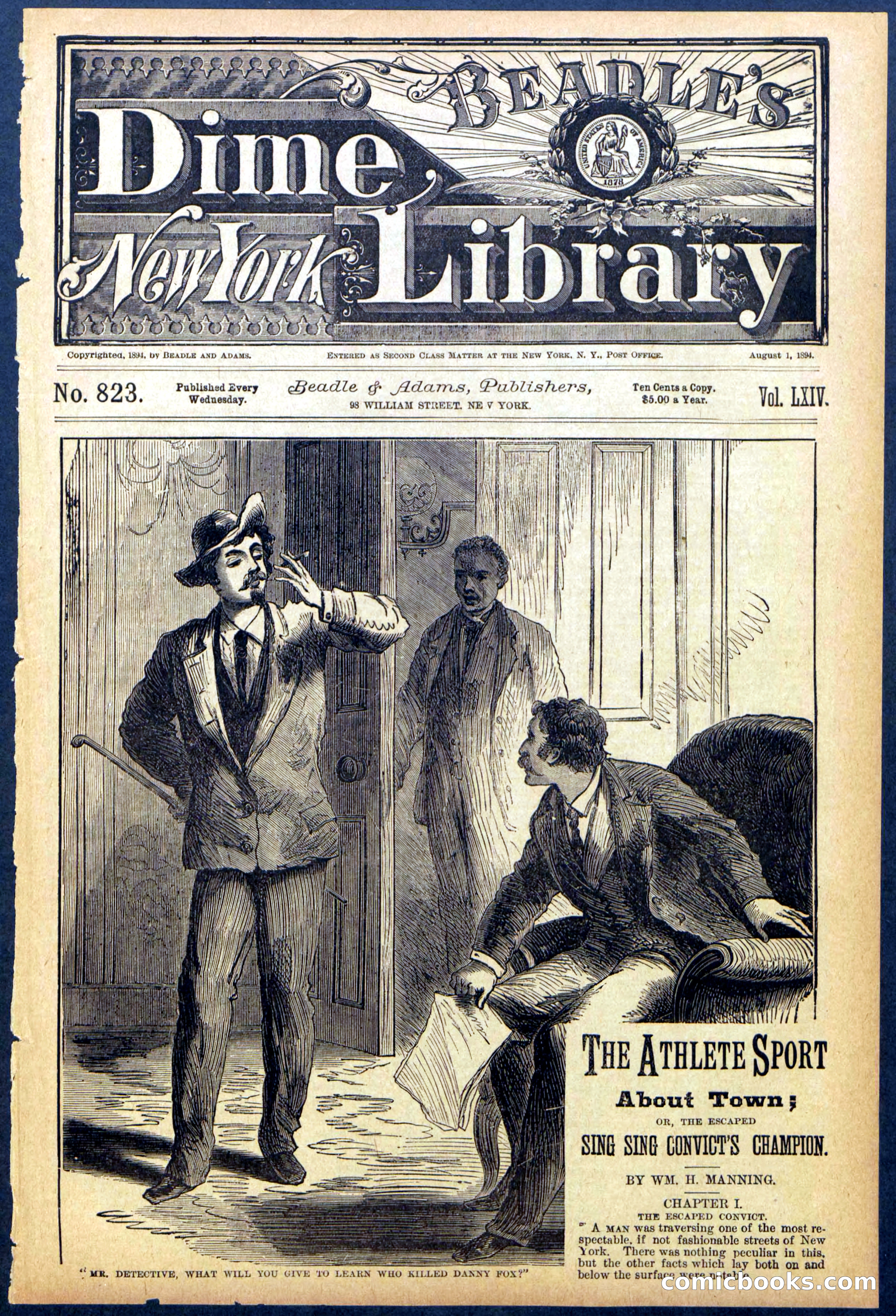 Beadle's Dime Library, No. 823 — page 1 of 32