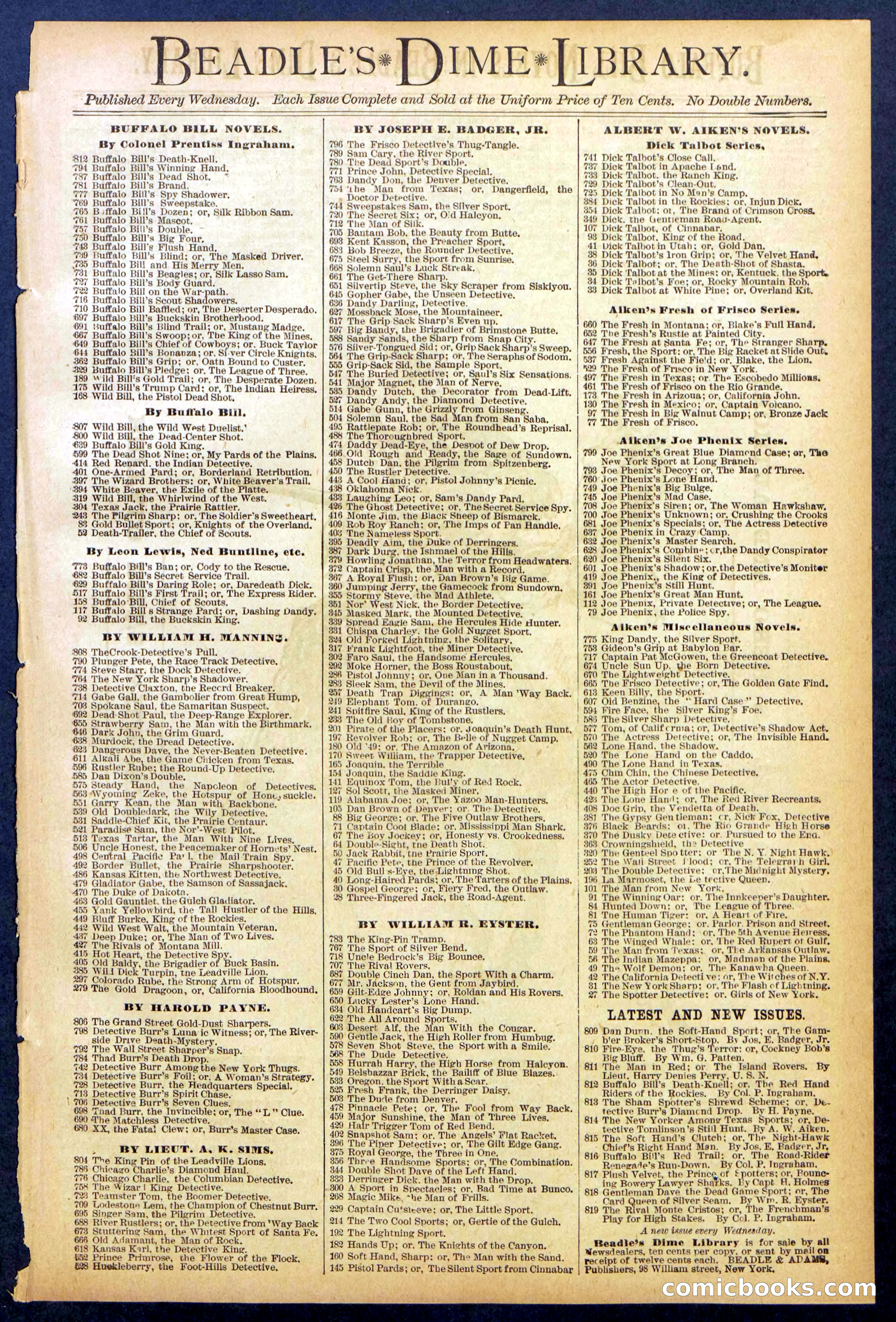 Beadle's Dime Library No. 824 — page 31 of 32