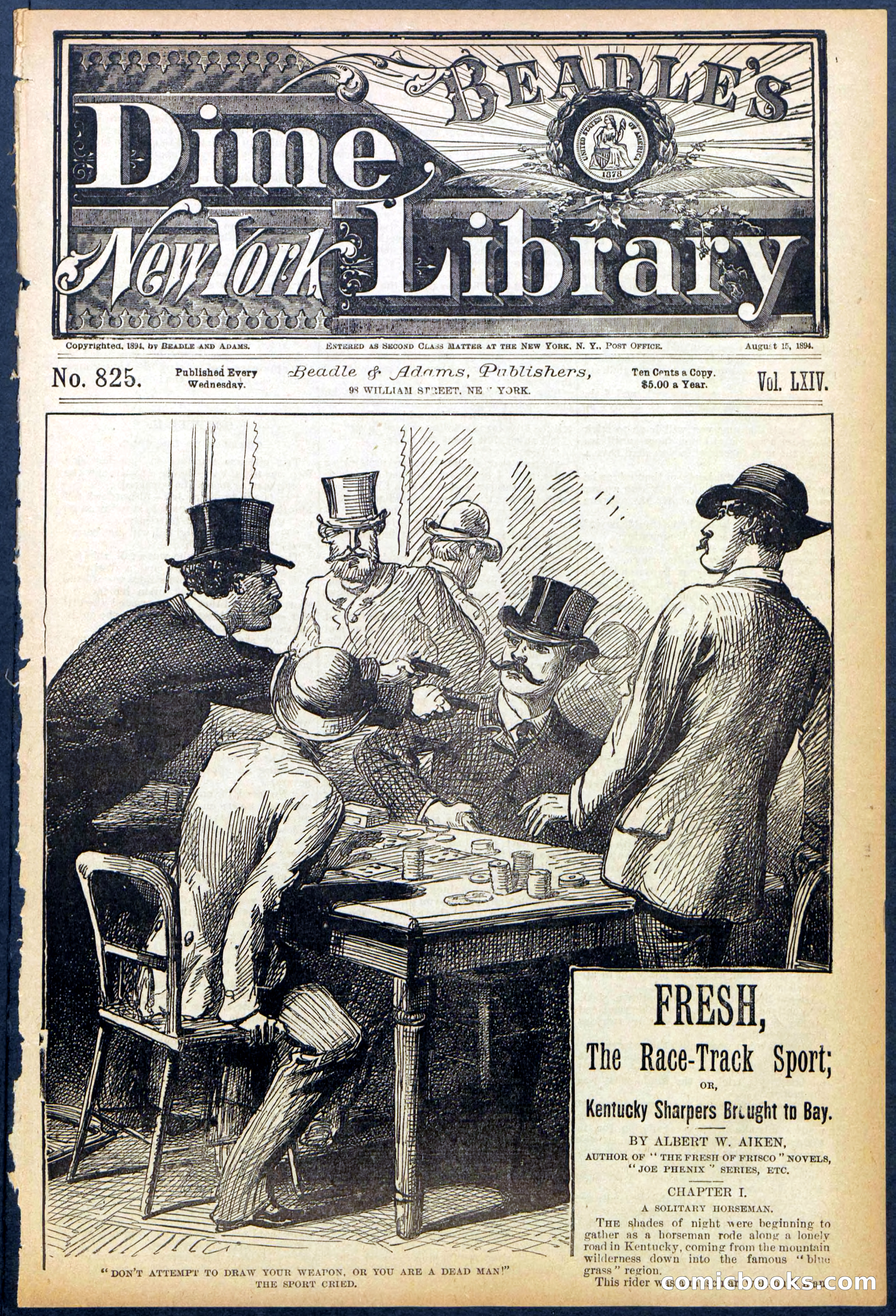 Beadle's New York Dime Library, No. 825 — page 1 of 32
