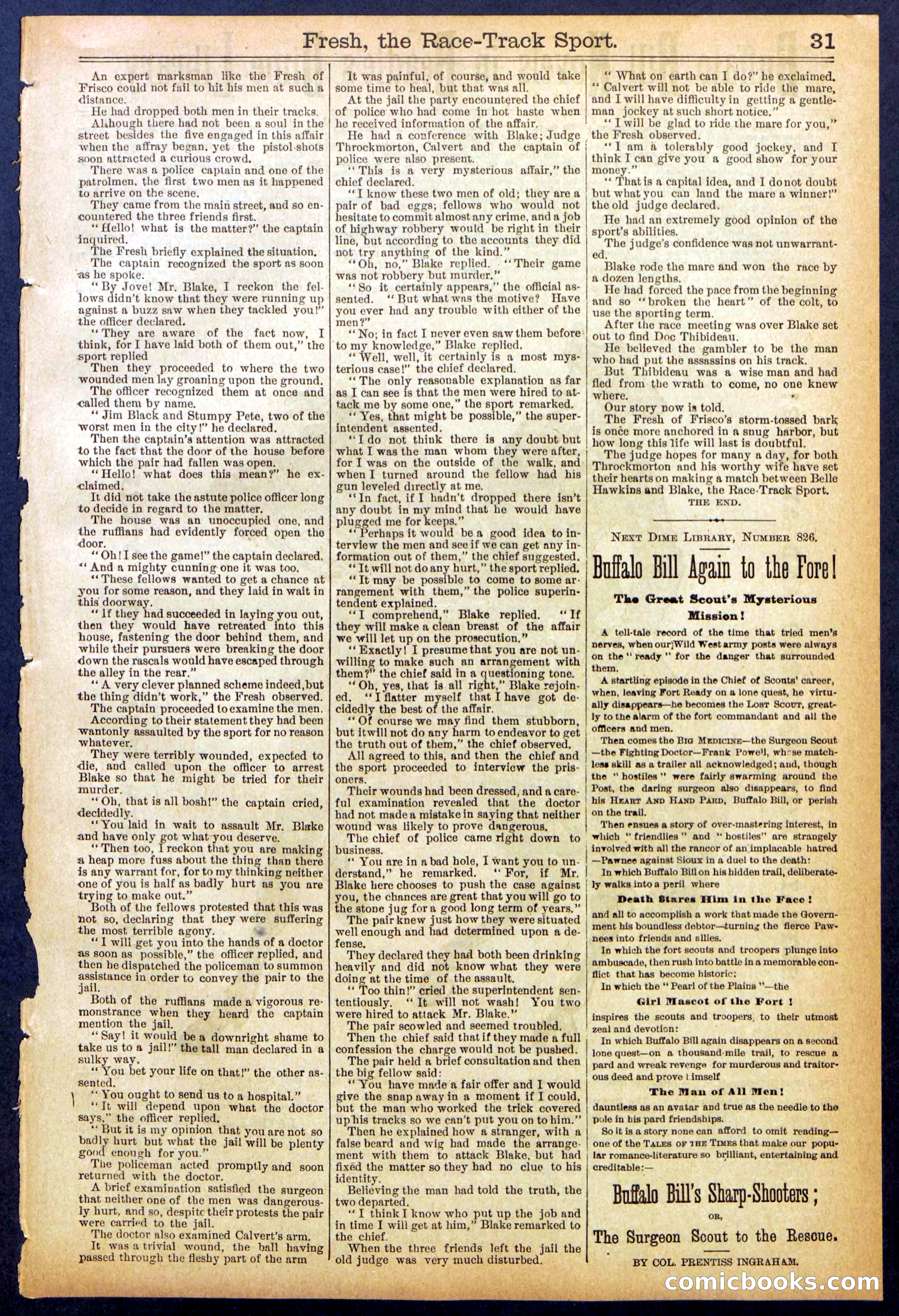 Beadle's New York Dime Library, No. 825 — page 31 of 32