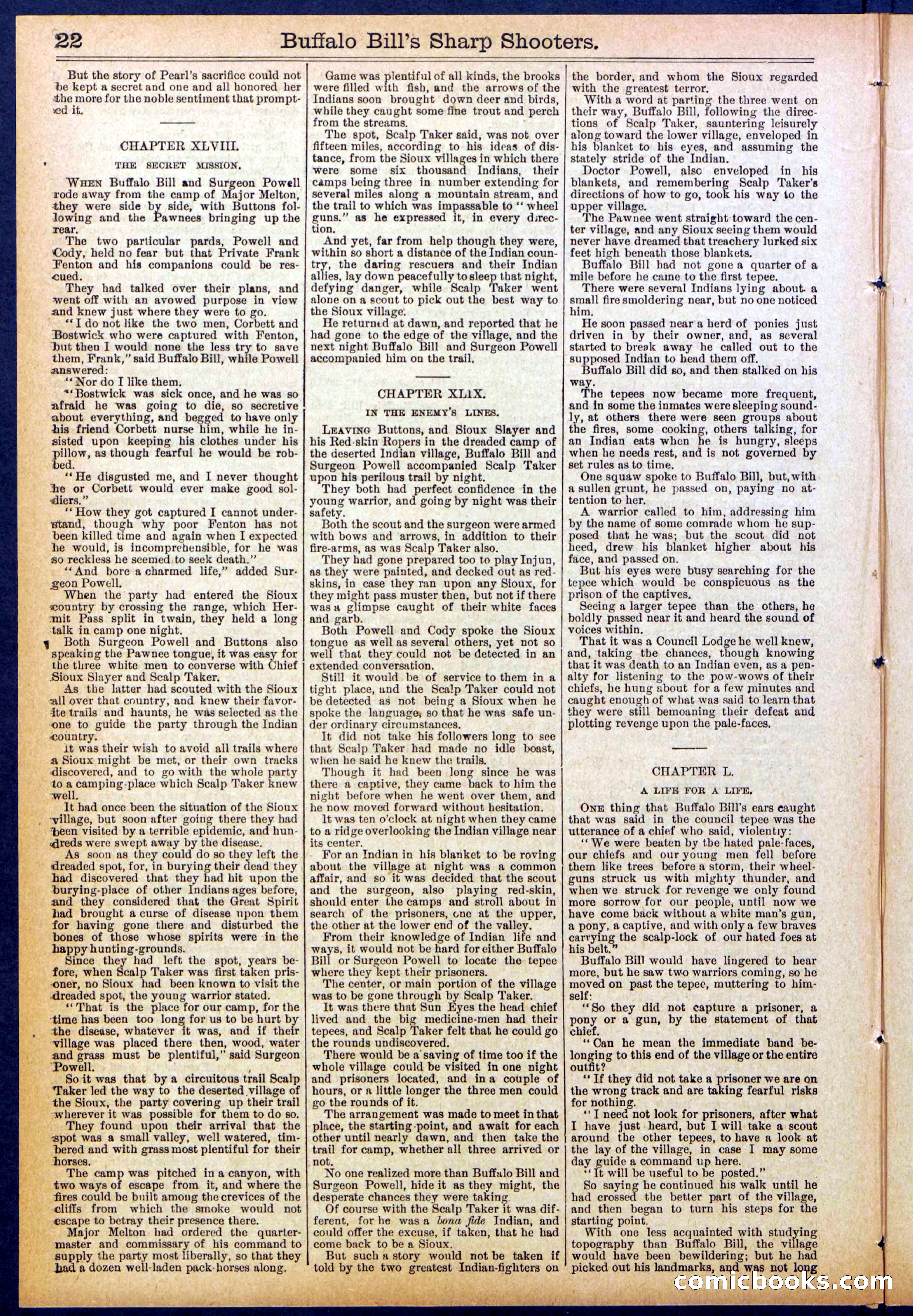 Beadle's Dime Library No. 826 — page 22 of 32