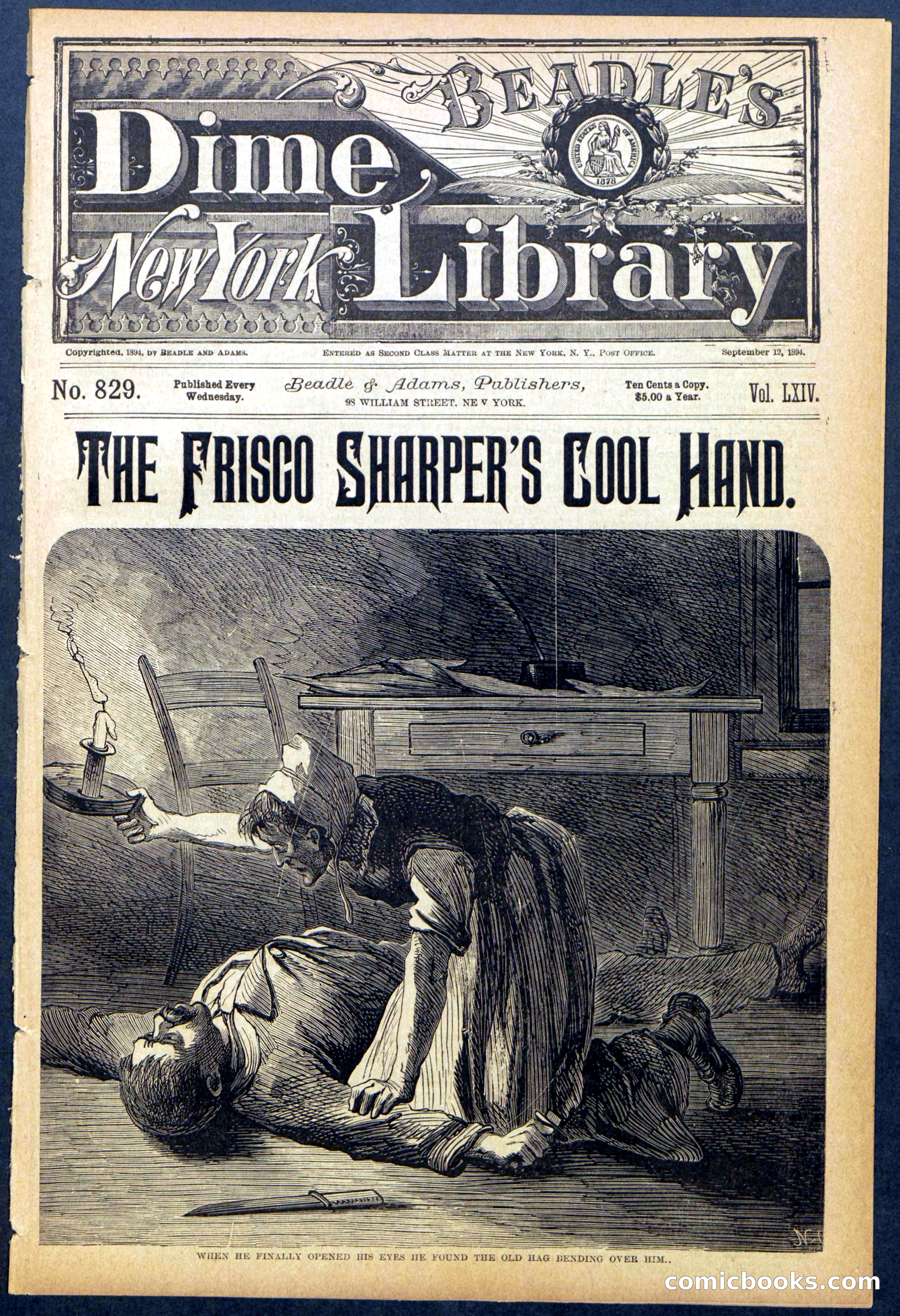 Beadle's Dime Library No. 829: "The Frisco Sharper's Cool Hand" — page 1 of 32