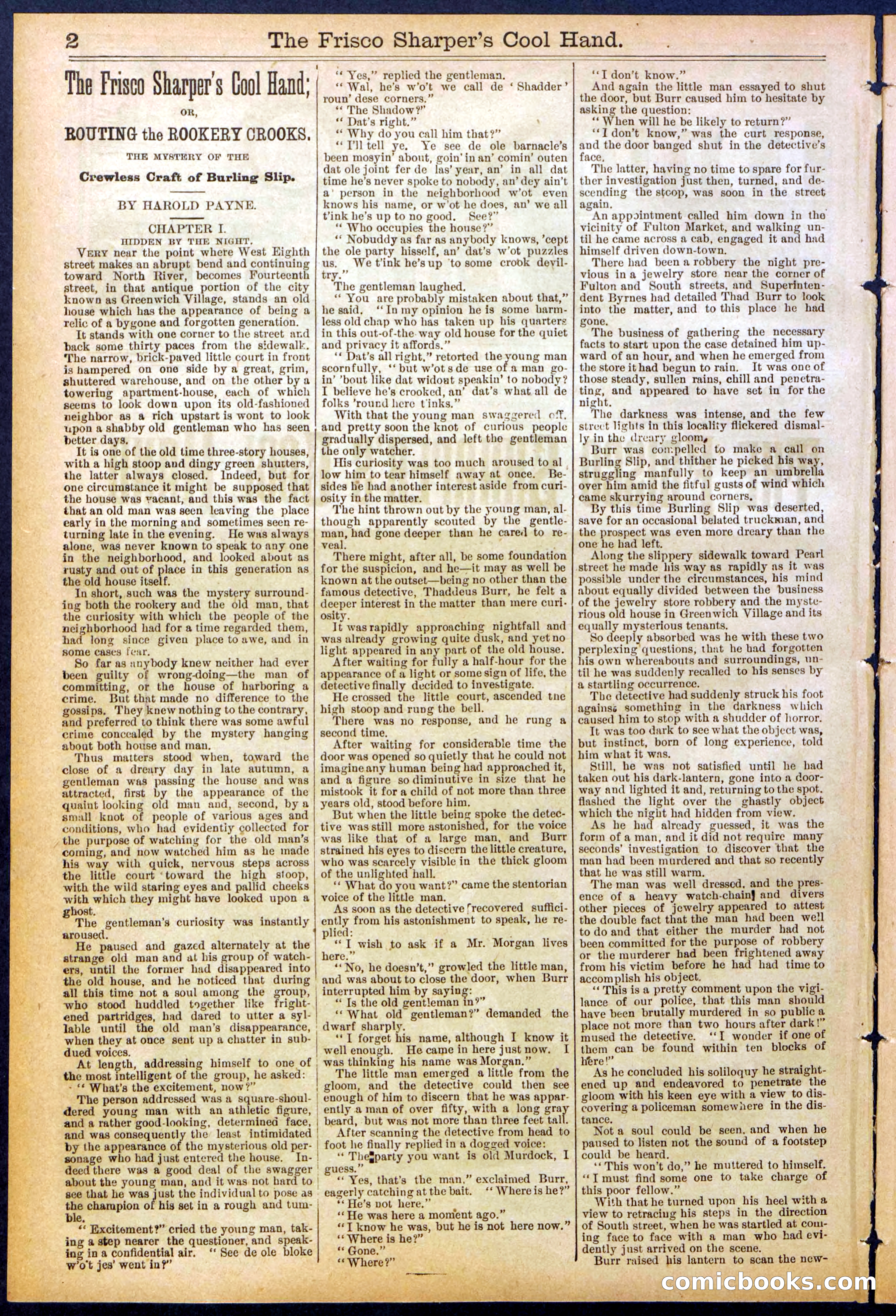 Beadle's Dime Library No. 829: "The Frisco Sharper's Cool Hand" — page 2 of 32