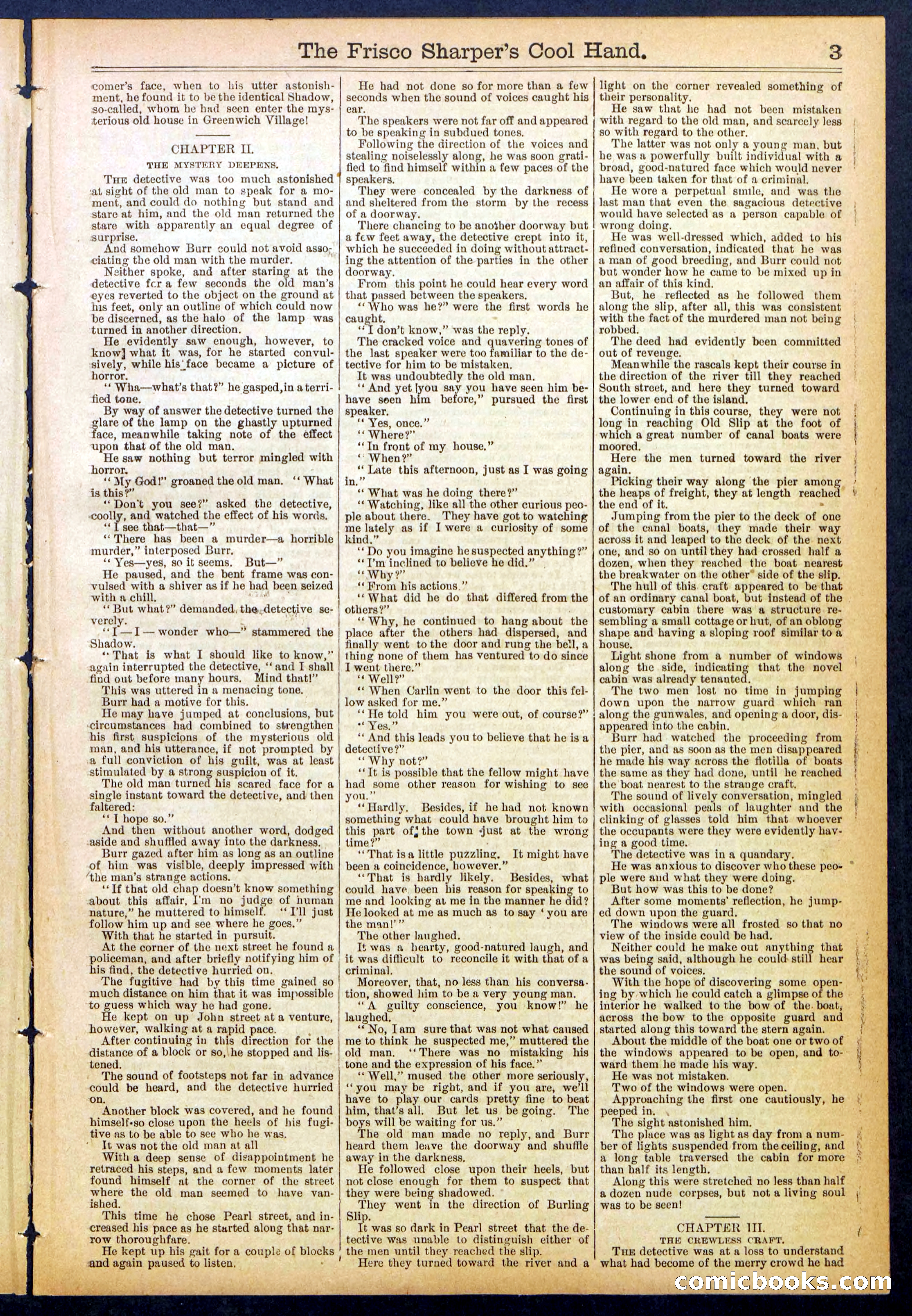 Beadle's Dime Library No. 829: "The Frisco Sharper's Cool Hand" — page 3 of 32
