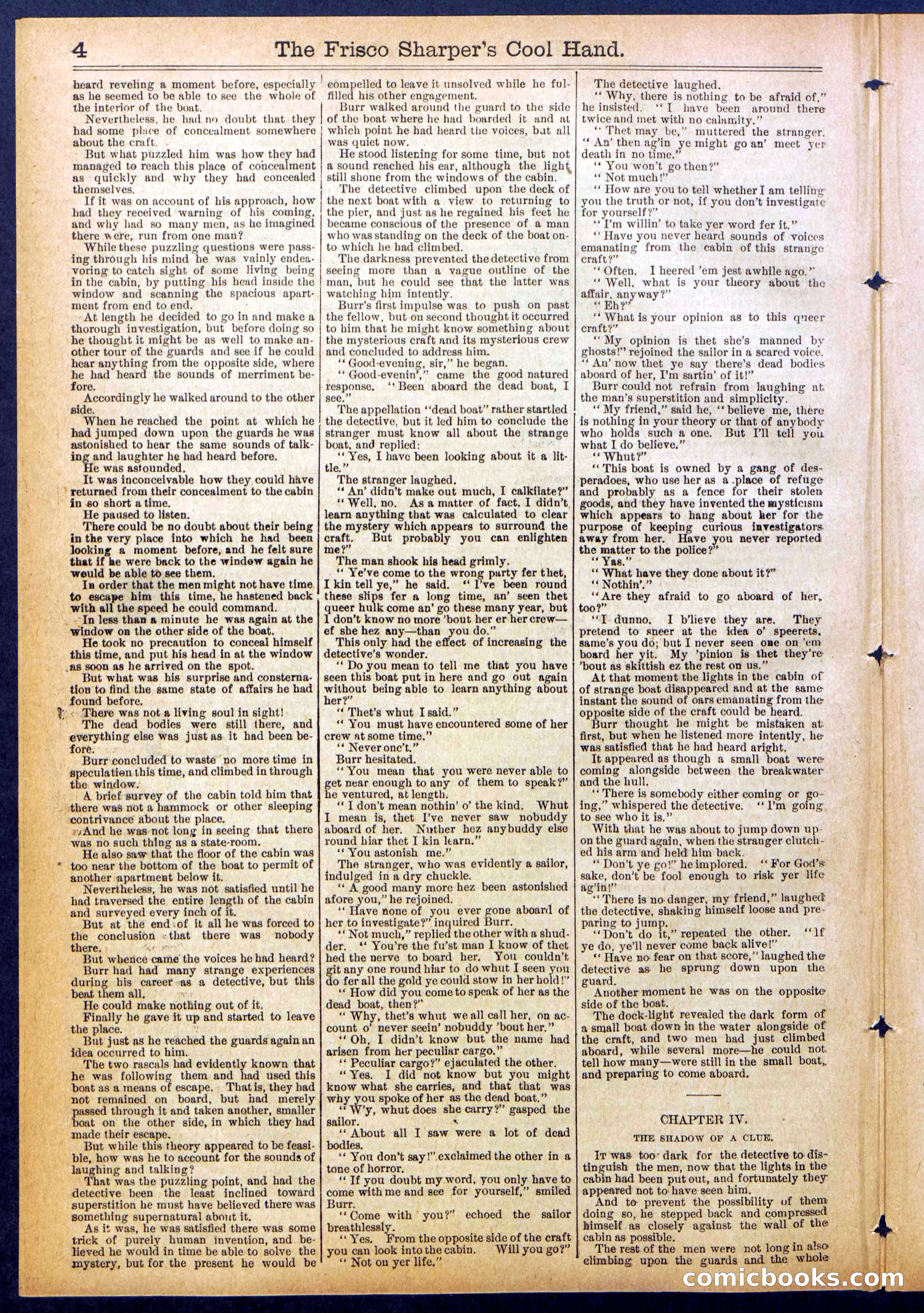 Beadle's Dime Library No. 829: "The Frisco Sharper's Cool Hand" — page 4 of 32