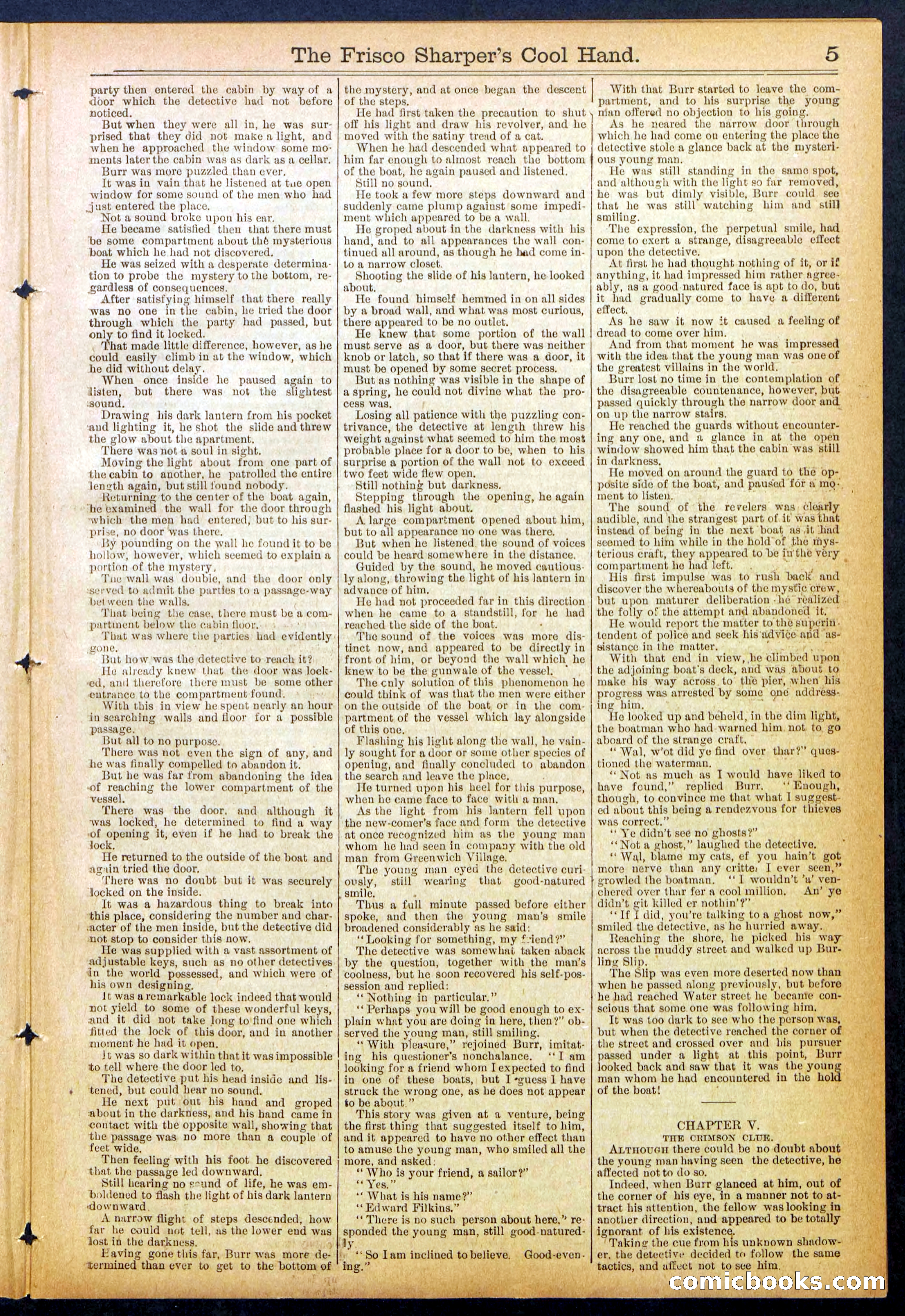 Beadle's Dime Library No. 829: "The Frisco Sharper's Cool Hand" — page 5 of 32