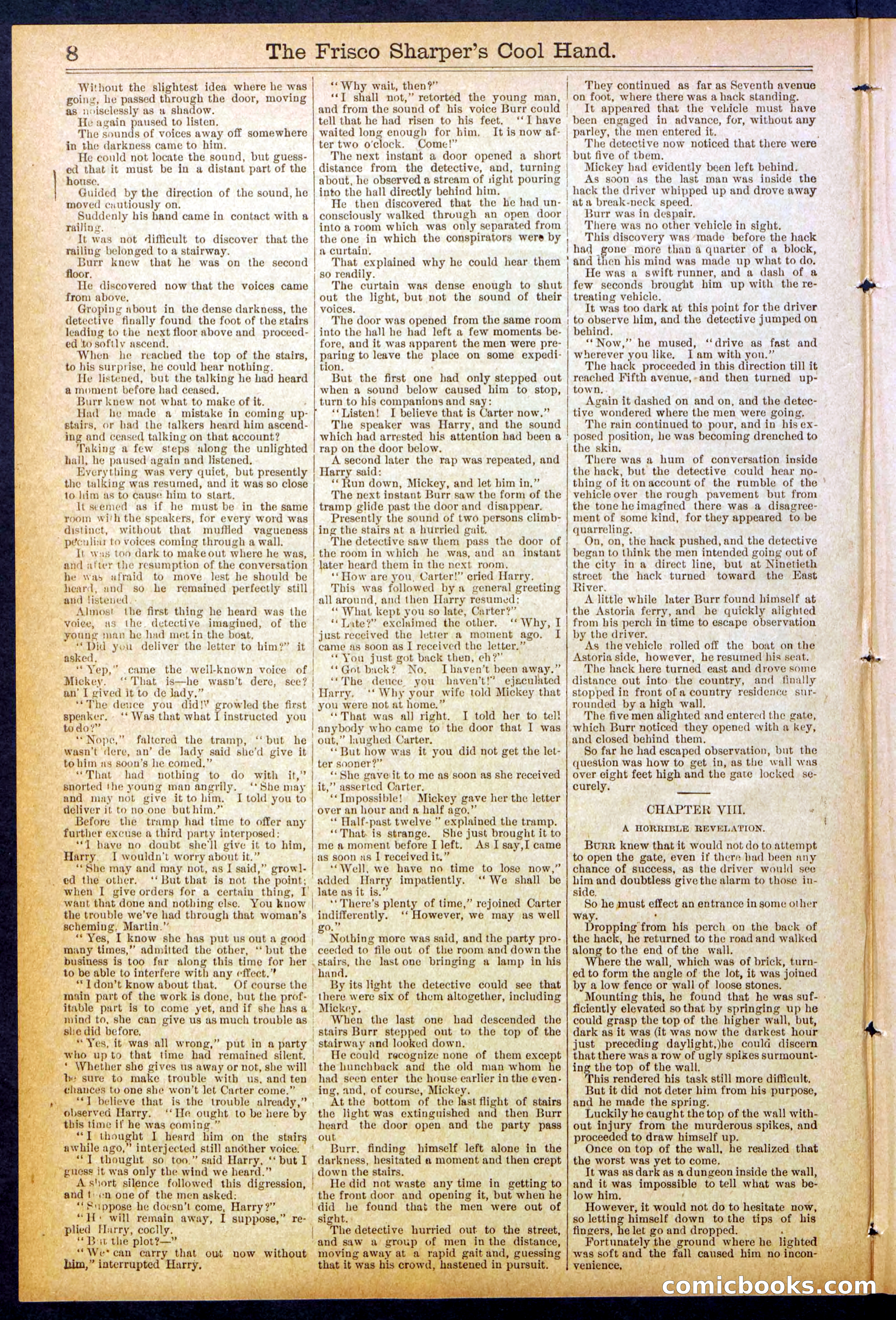 Beadle's Dime Library No. 829: "The Frisco Sharper's Cool Hand" — page 8 of 32