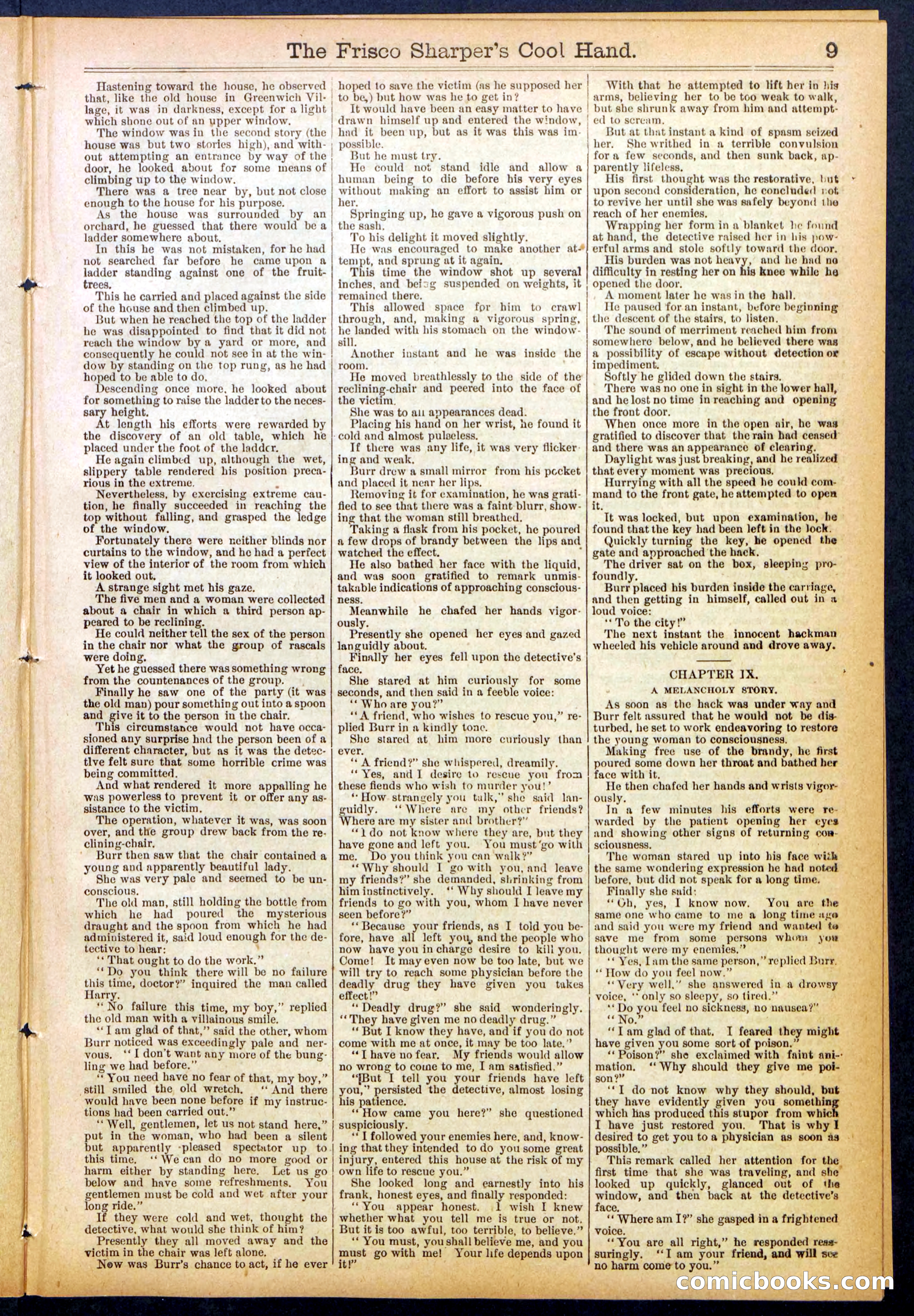 Beadle's Dime Library No. 829: "The Frisco Sharper's Cool Hand" — page 9 of 32