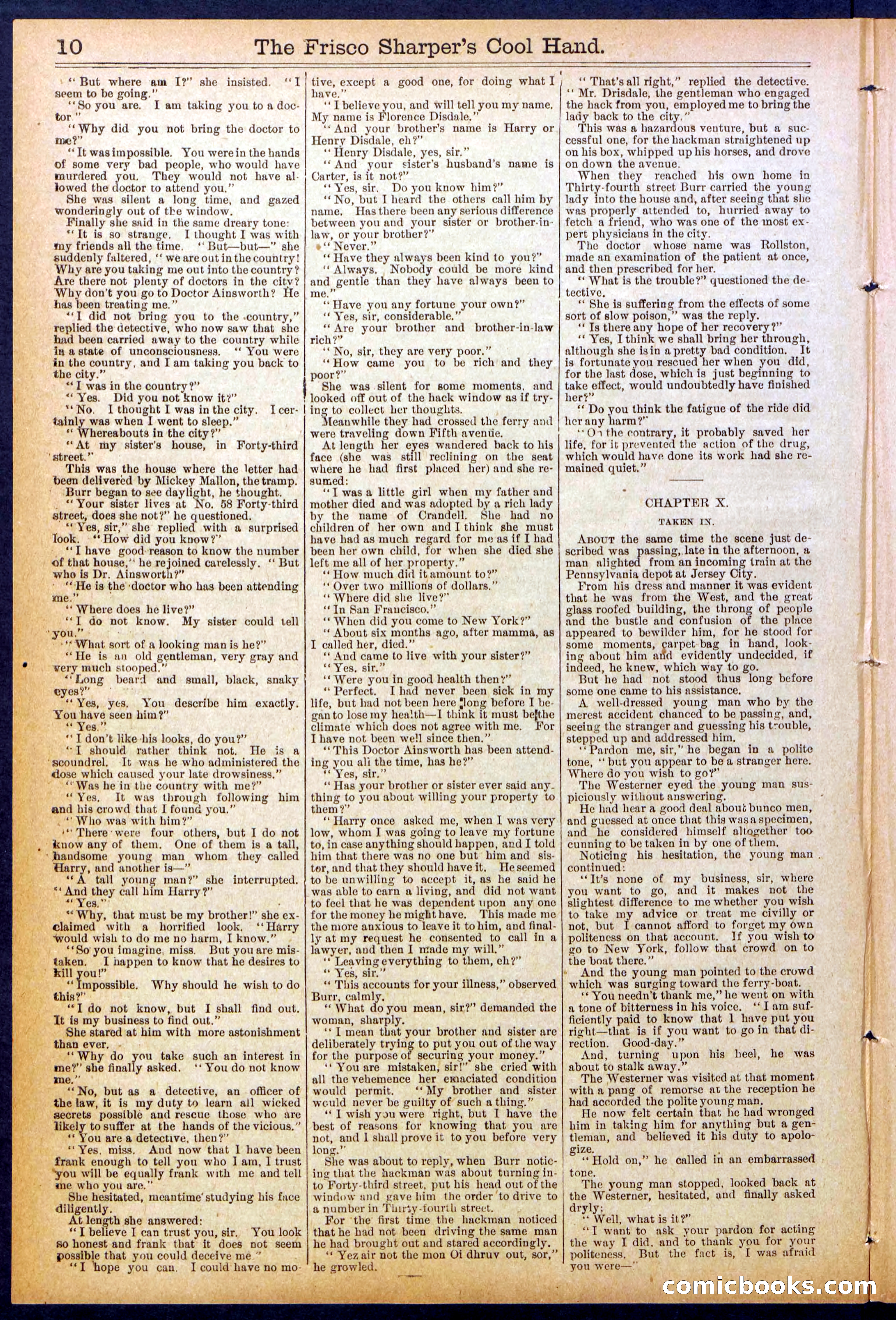 Beadle's Dime Library No. 829: "The Frisco Sharper's Cool Hand" — page 10 of 32
