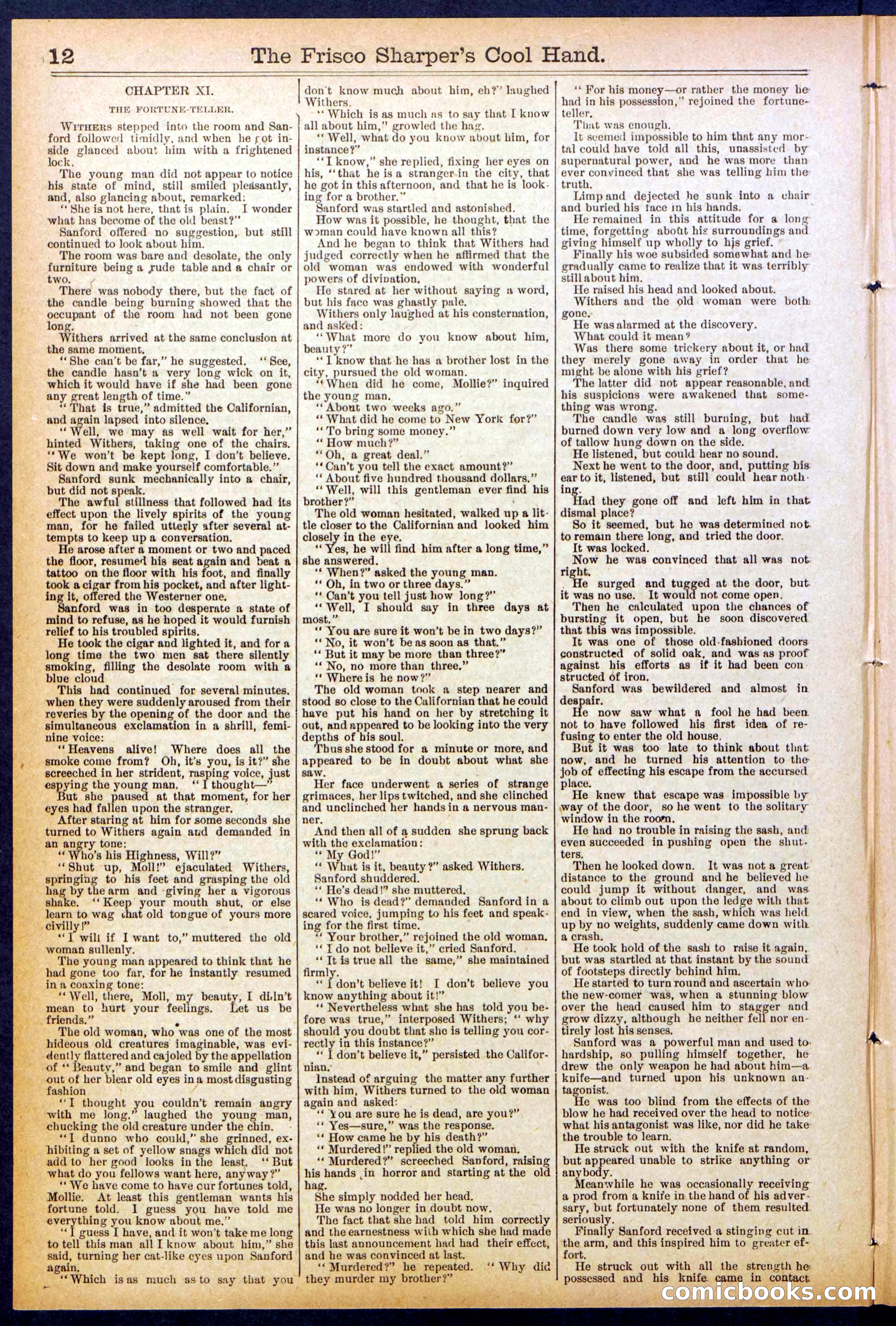 Beadle's Dime Library No. 829: "The Frisco Sharper's Cool Hand" — page 12 of 32