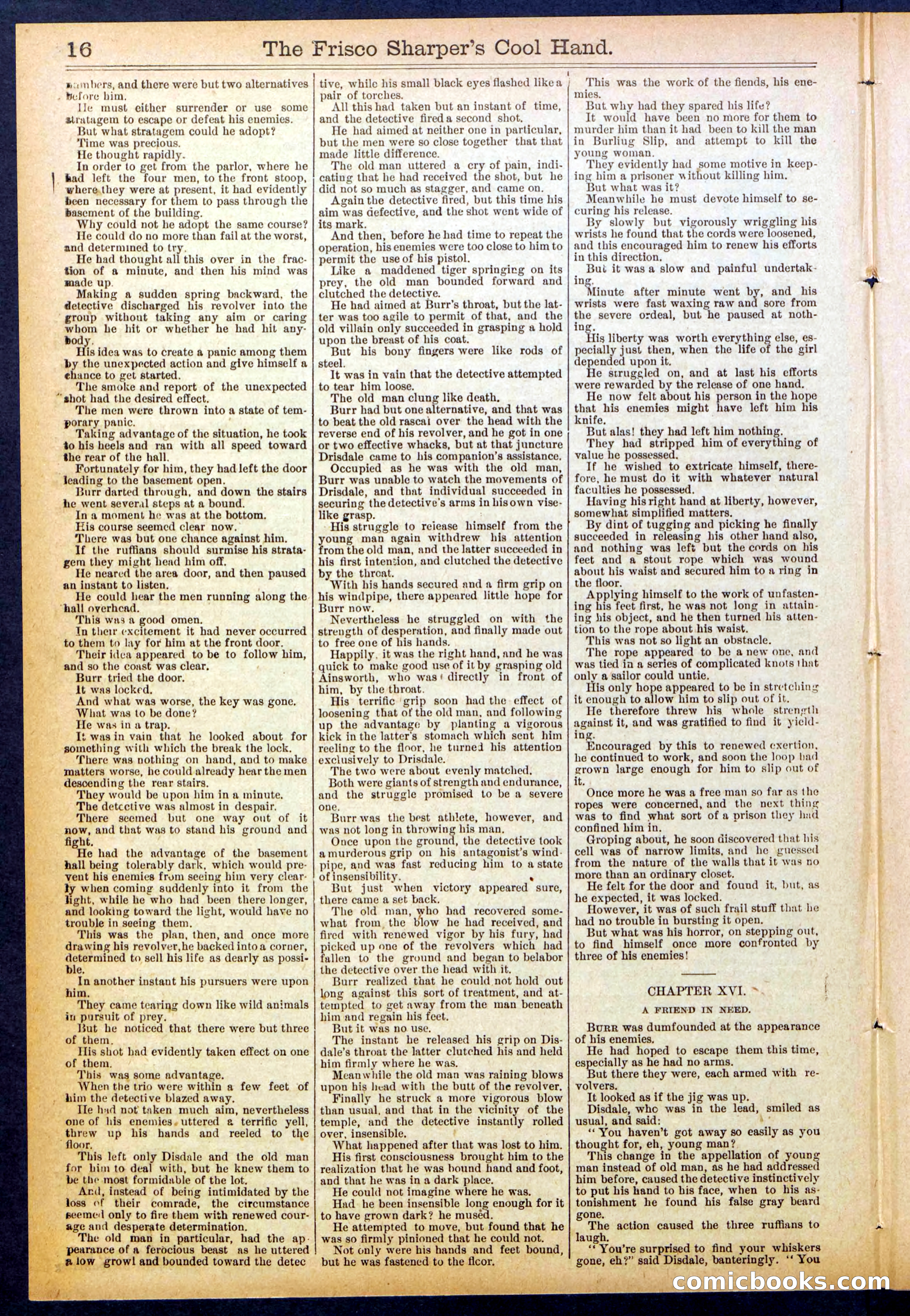 Beadle's Dime Library No. 829: "The Frisco Sharper's Cool Hand" — page 16 of 32
