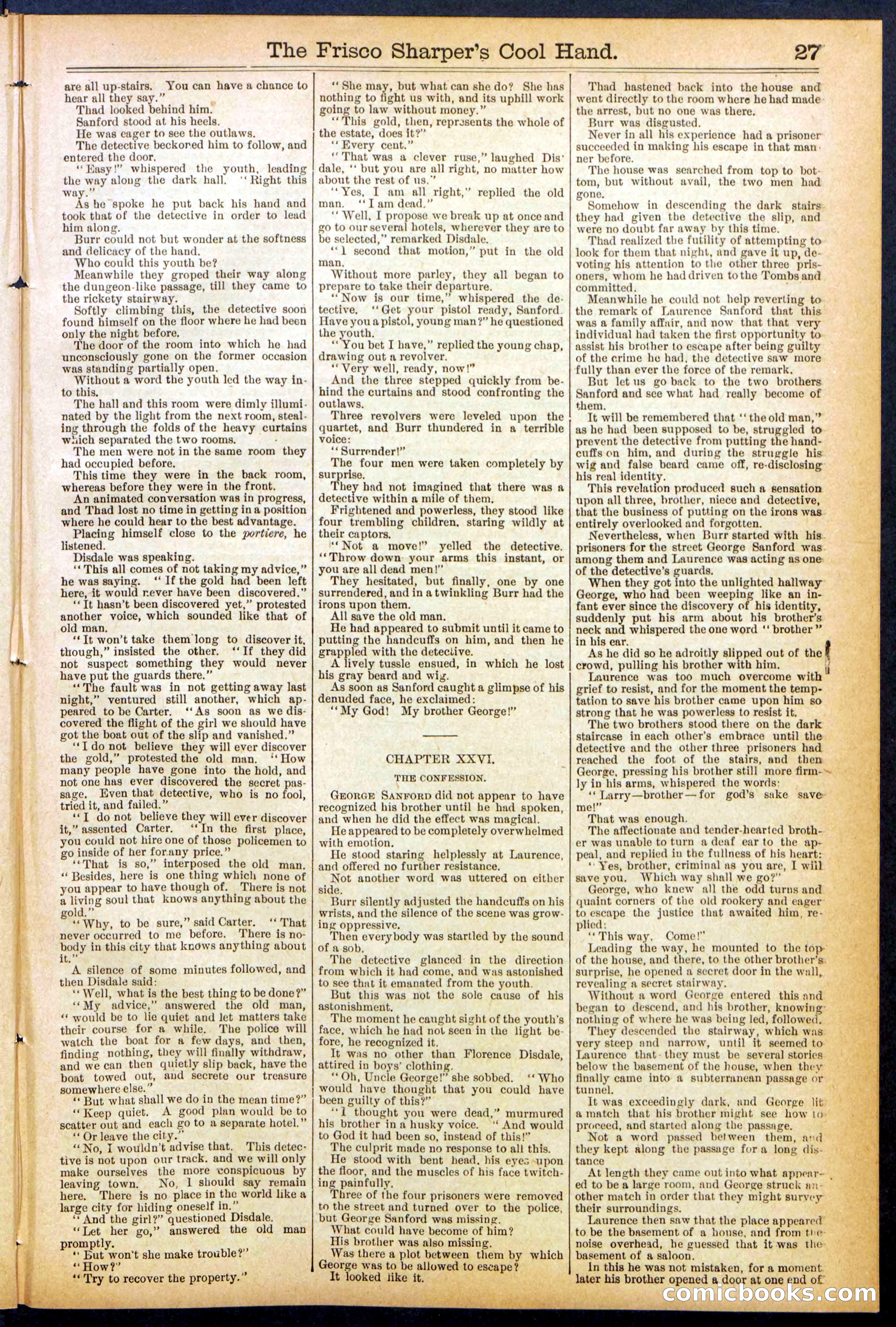 Beadle's Dime Library No. 829: "The Frisco Sharper's Cool Hand" — page 27 of 32