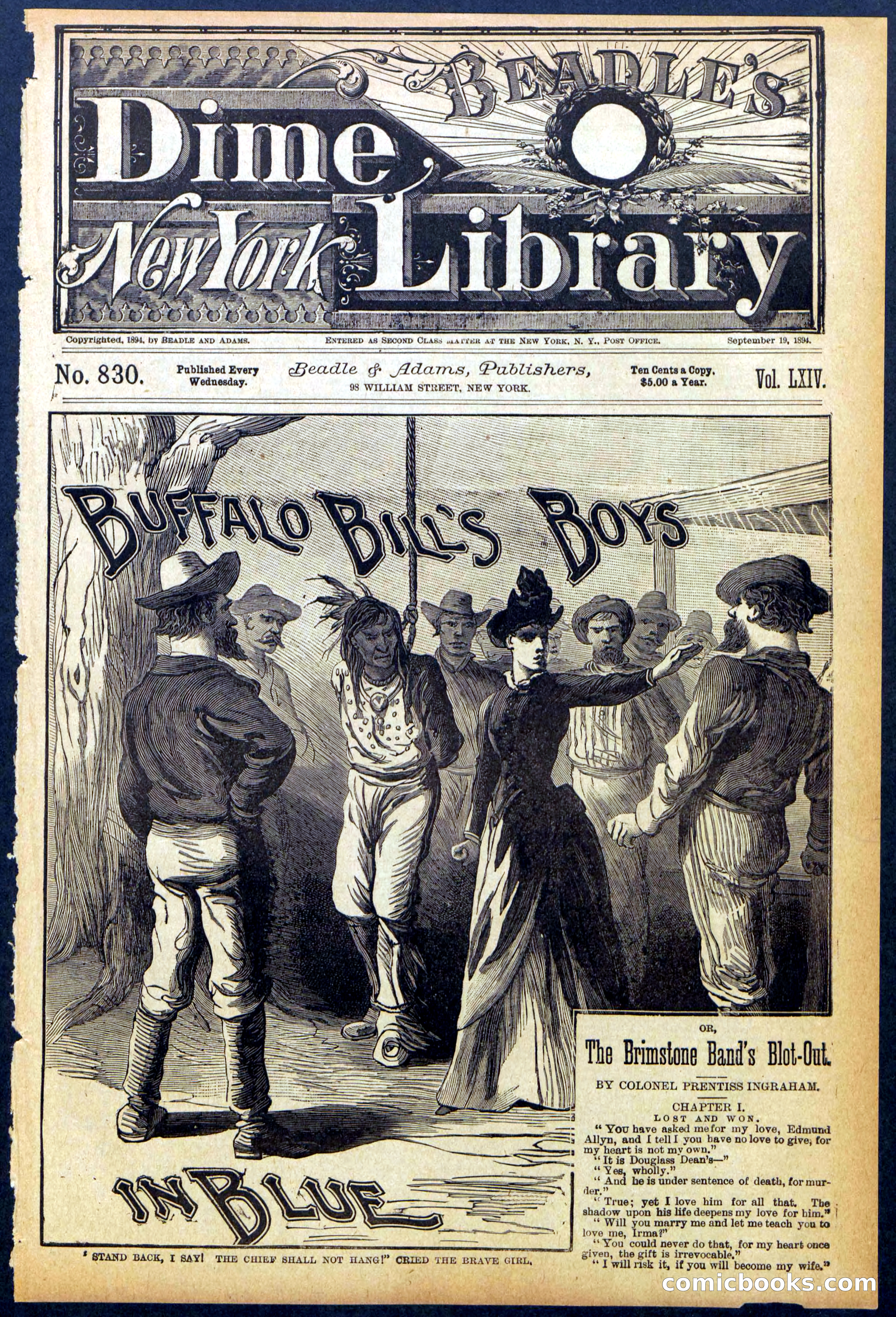 Beadle's Dime Library No. 830