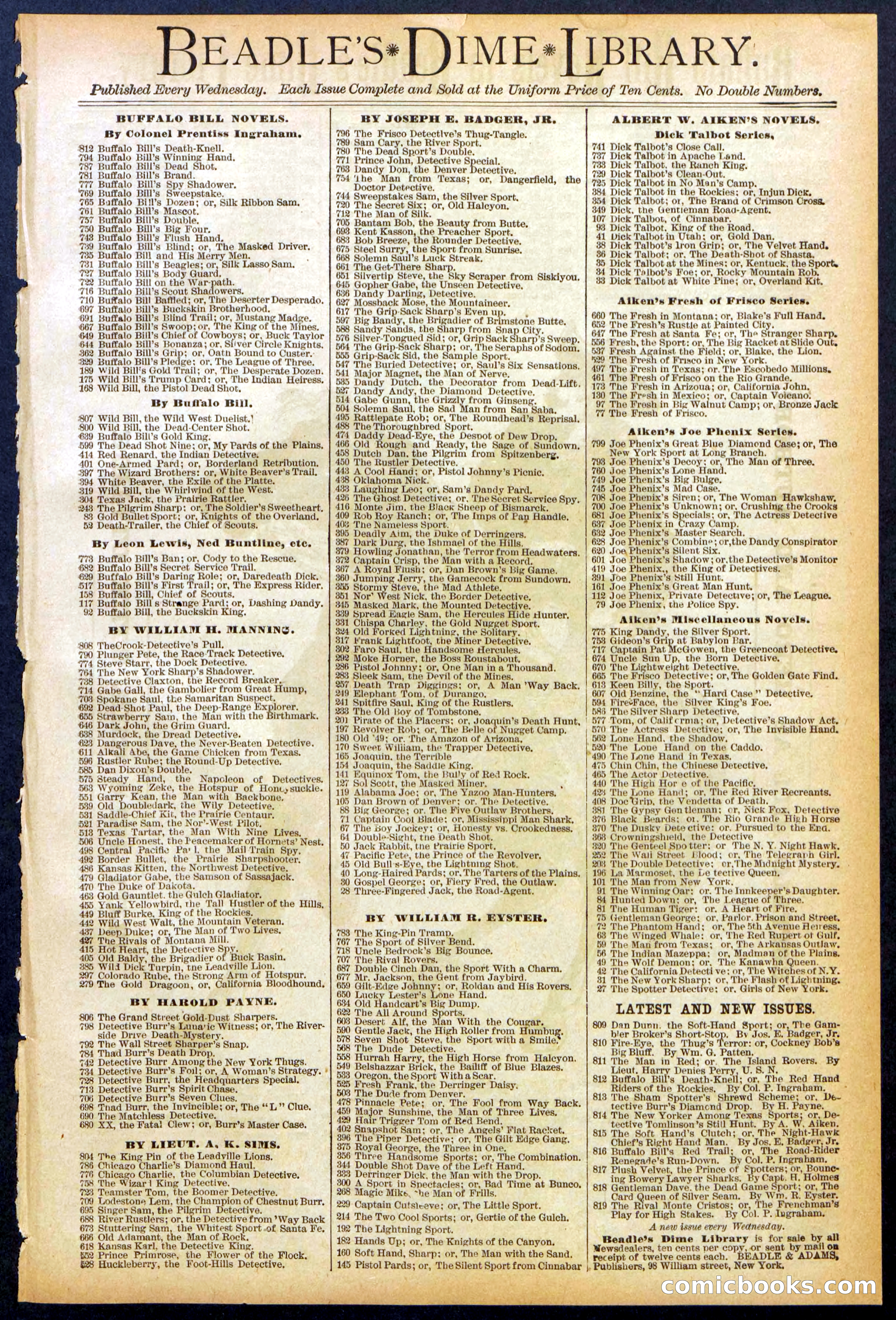 Beadle's Dime Library No. 830 — page 31 of 32