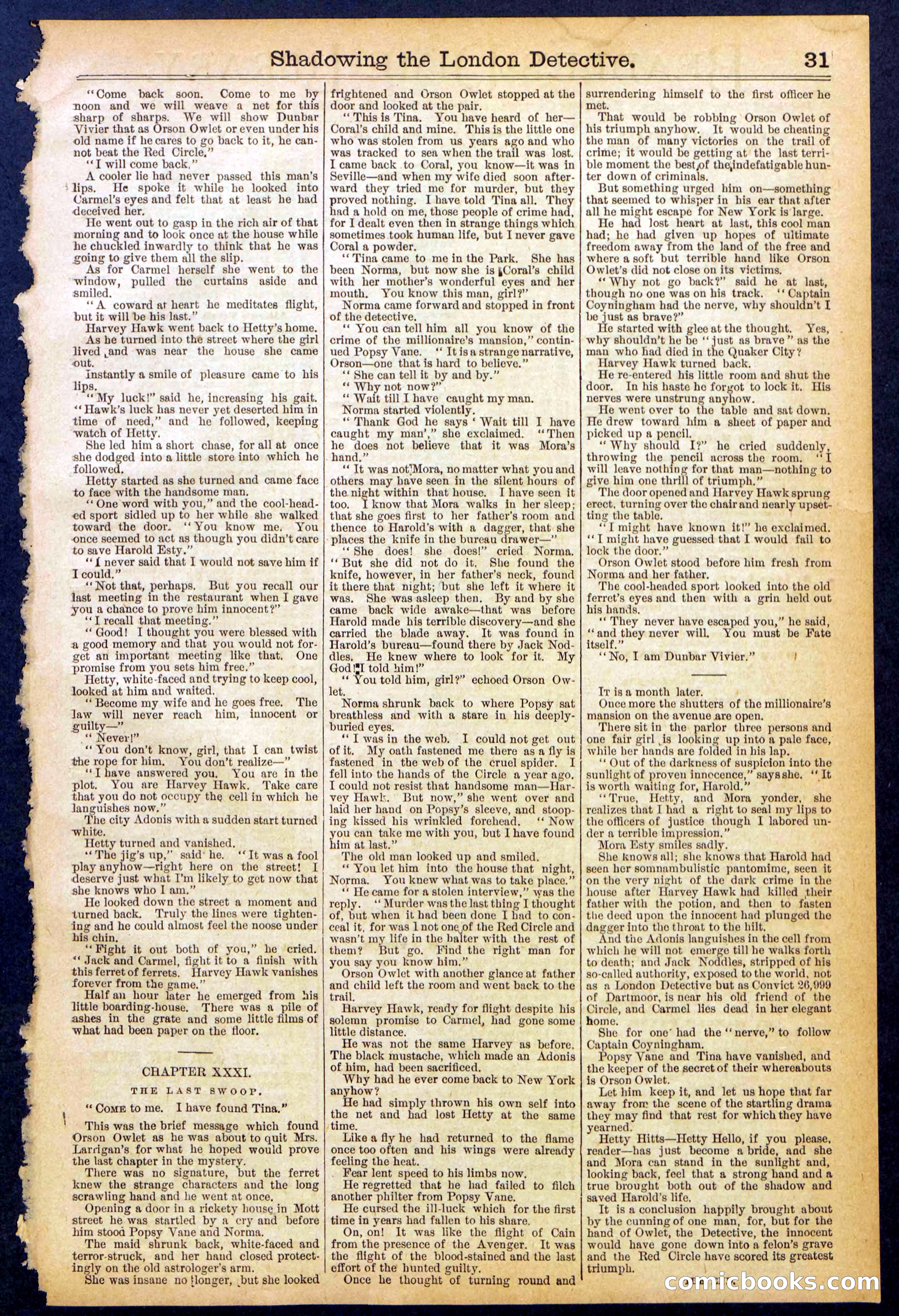 Beadle's Dime Library No. 831 — page 31 of 32