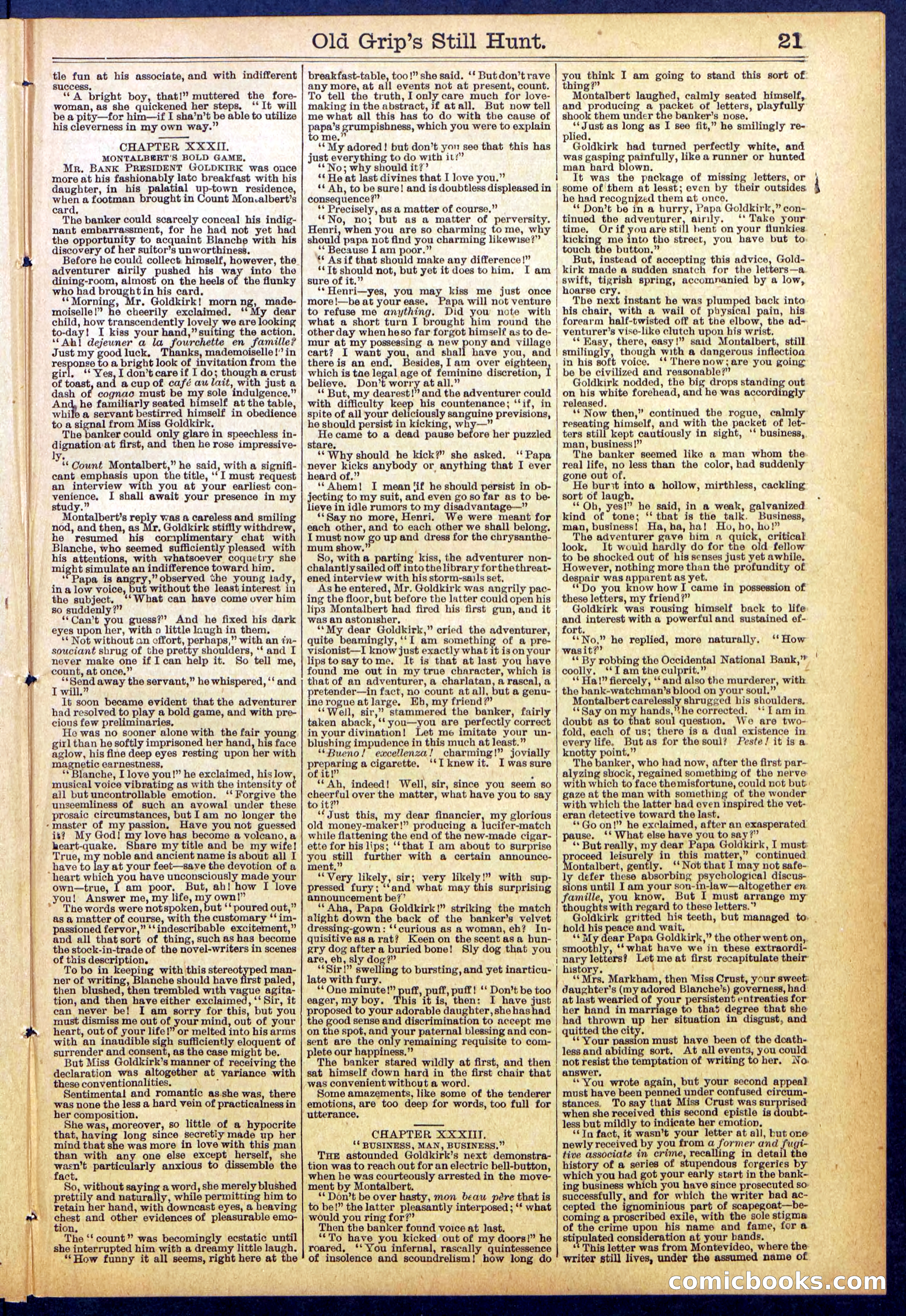 Beadle's New York Dime Library No. 838 — page 21 of 32