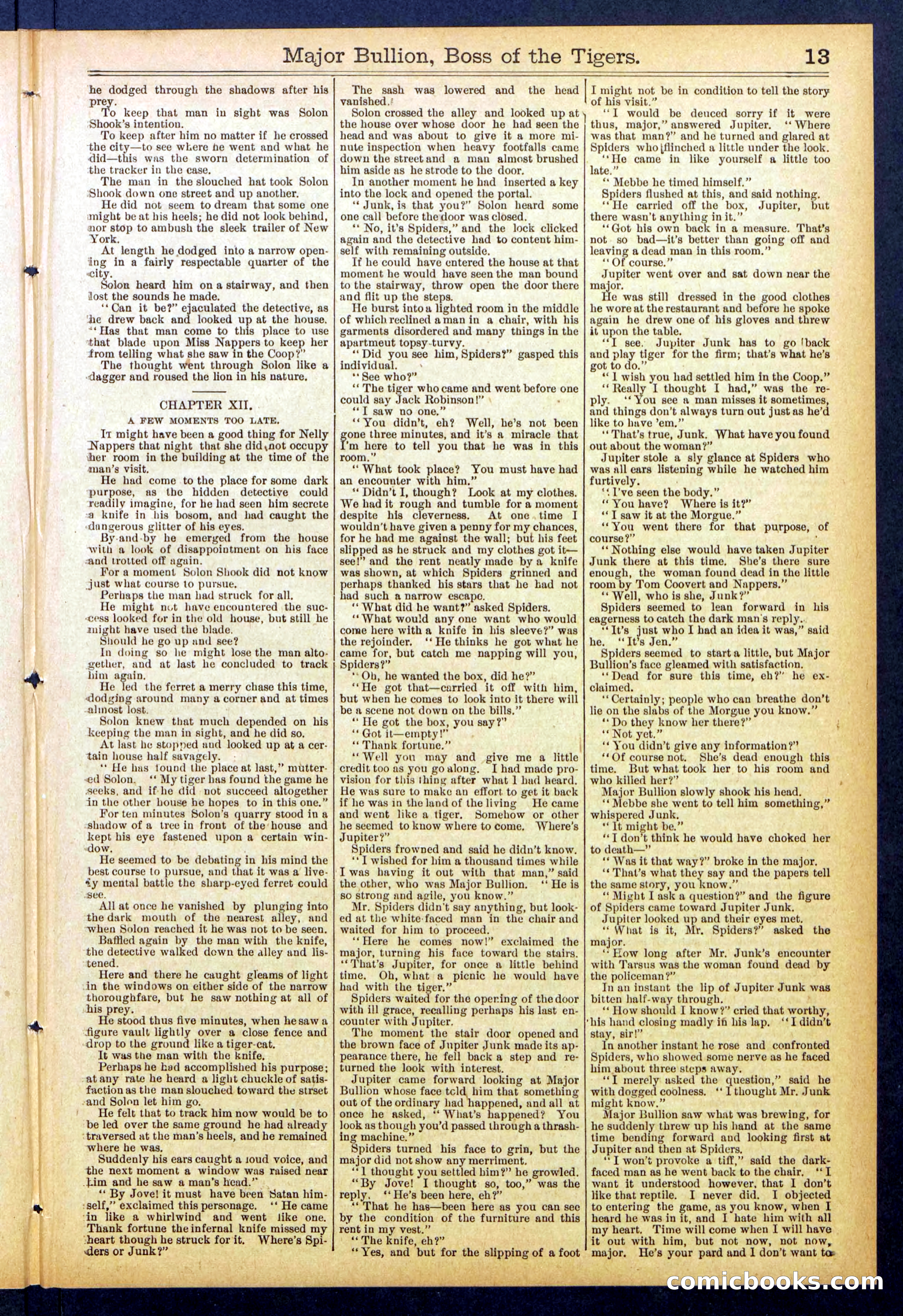 Beadle's Dime Library No. 840: Major Bullion, Boss of the Tigers — page 13 of 32