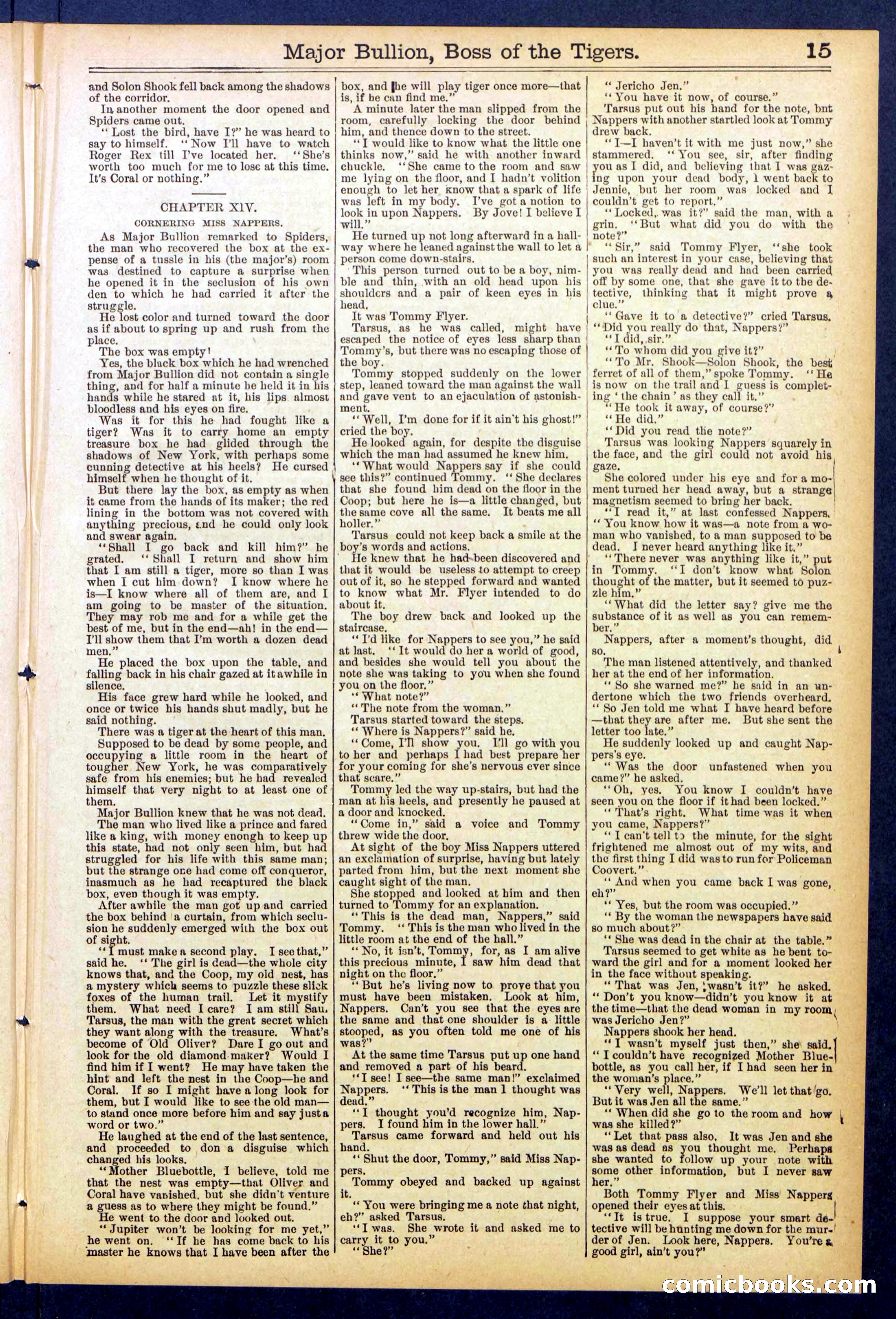 Beadle's Dime Library No. 840: Major Bullion, Boss of the Tigers — page 15 of 32