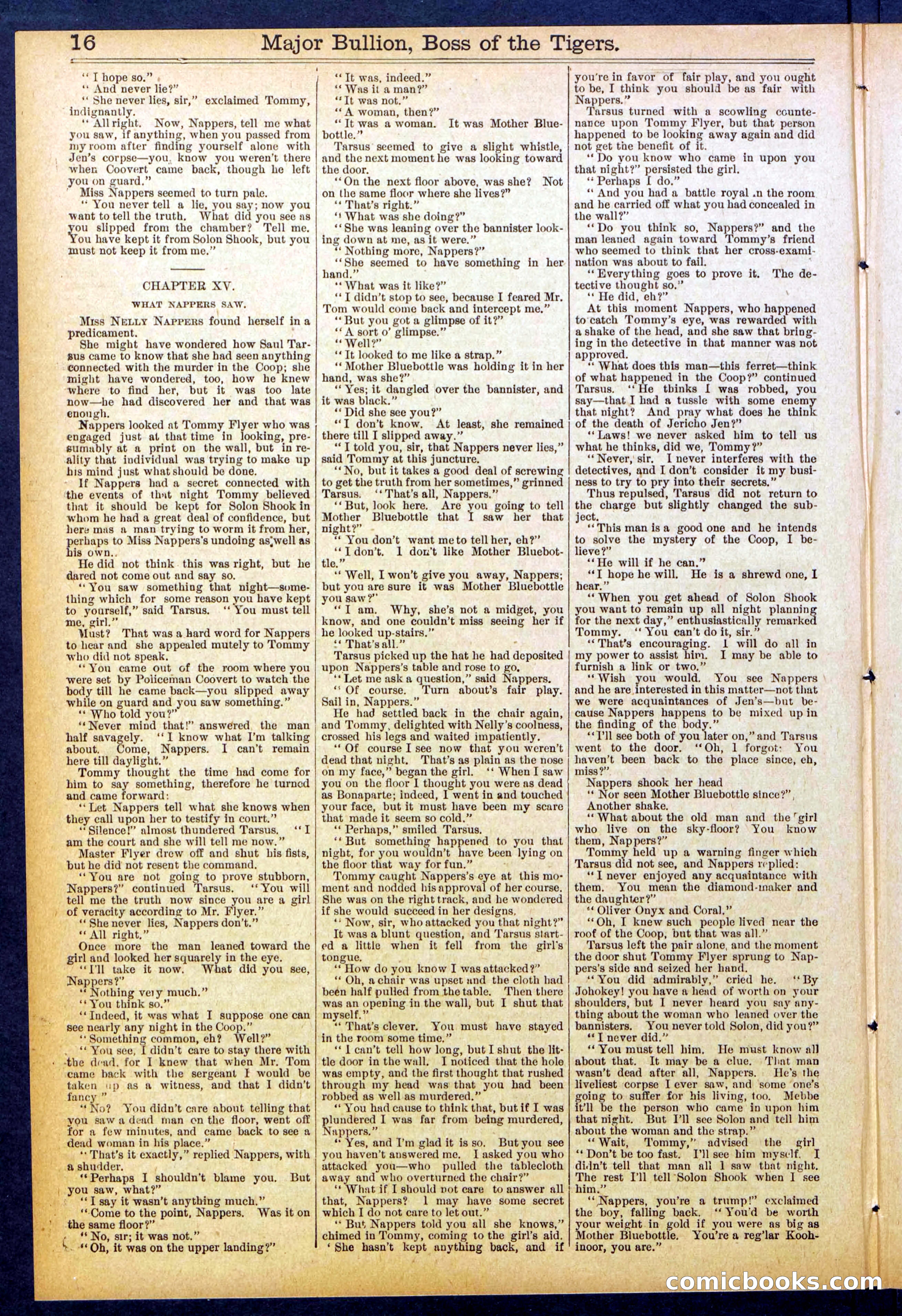 Beadle's Dime Library No. 840: Major Bullion, Boss of the Tigers — page 16 of 32