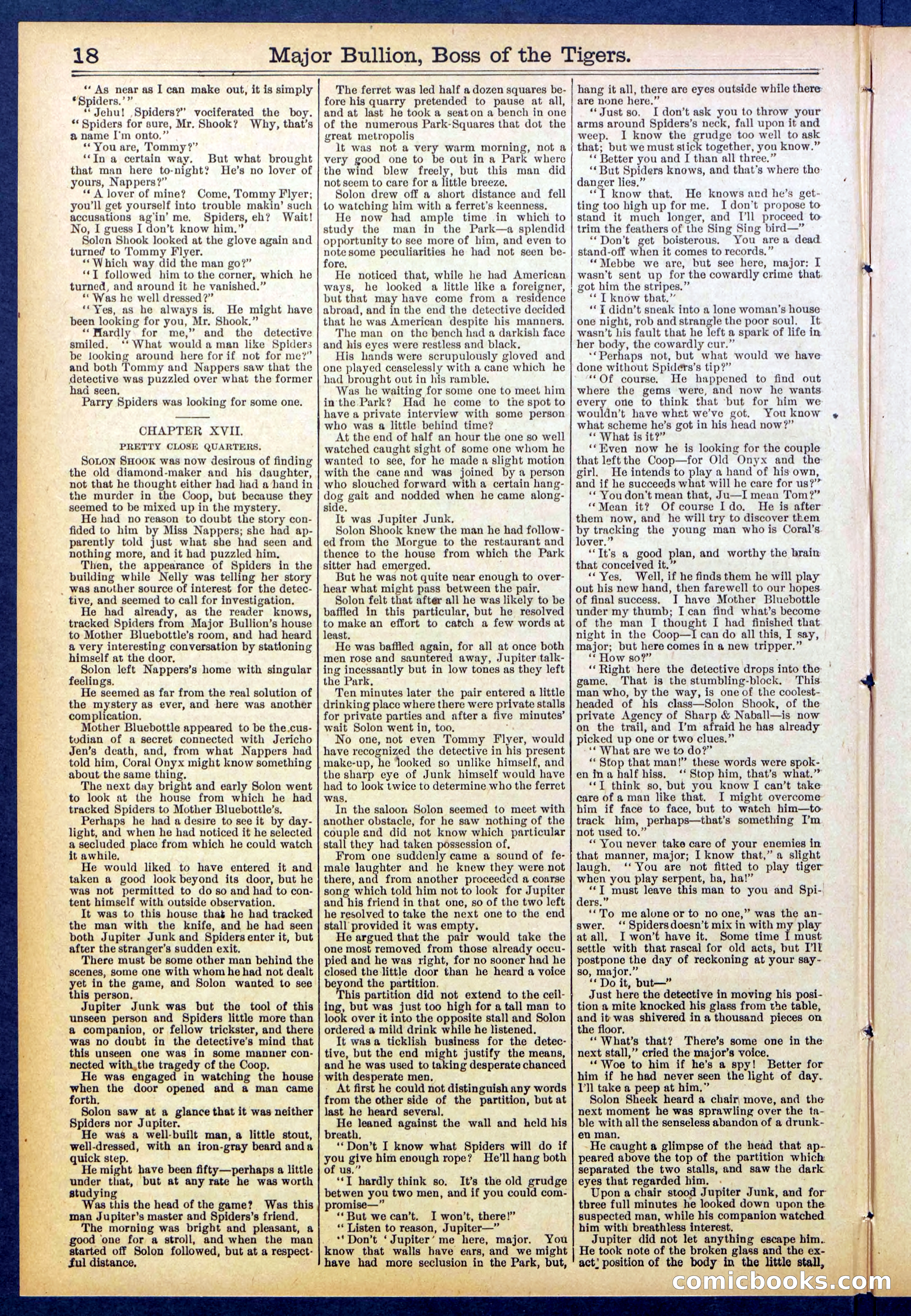 Beadle's Dime Library No. 840: Major Bullion, Boss of the Tigers — page 18 of 32