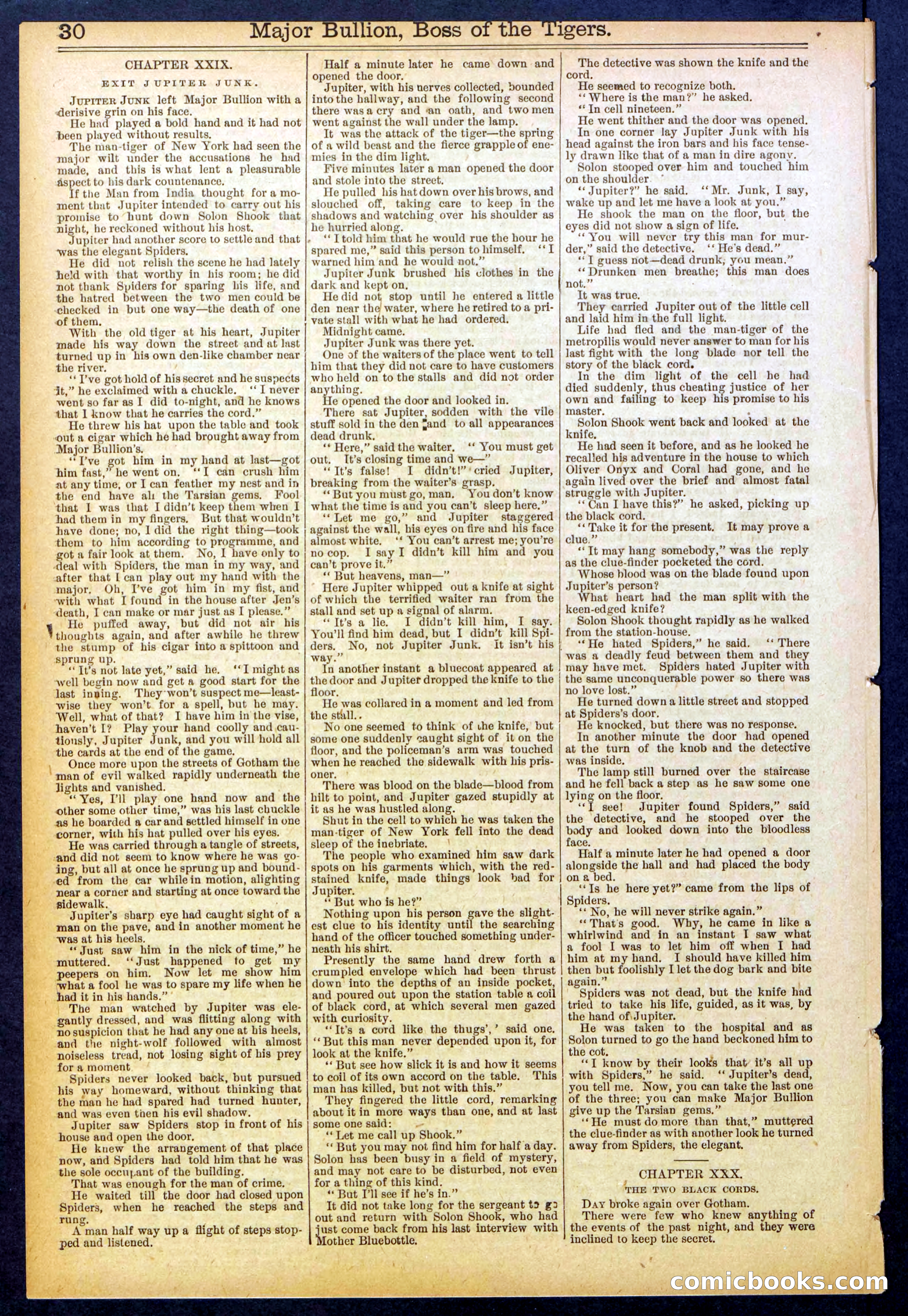 Beadle's Dime Library No. 840: Major Bullion, Boss of the Tigers — page 30 of 32