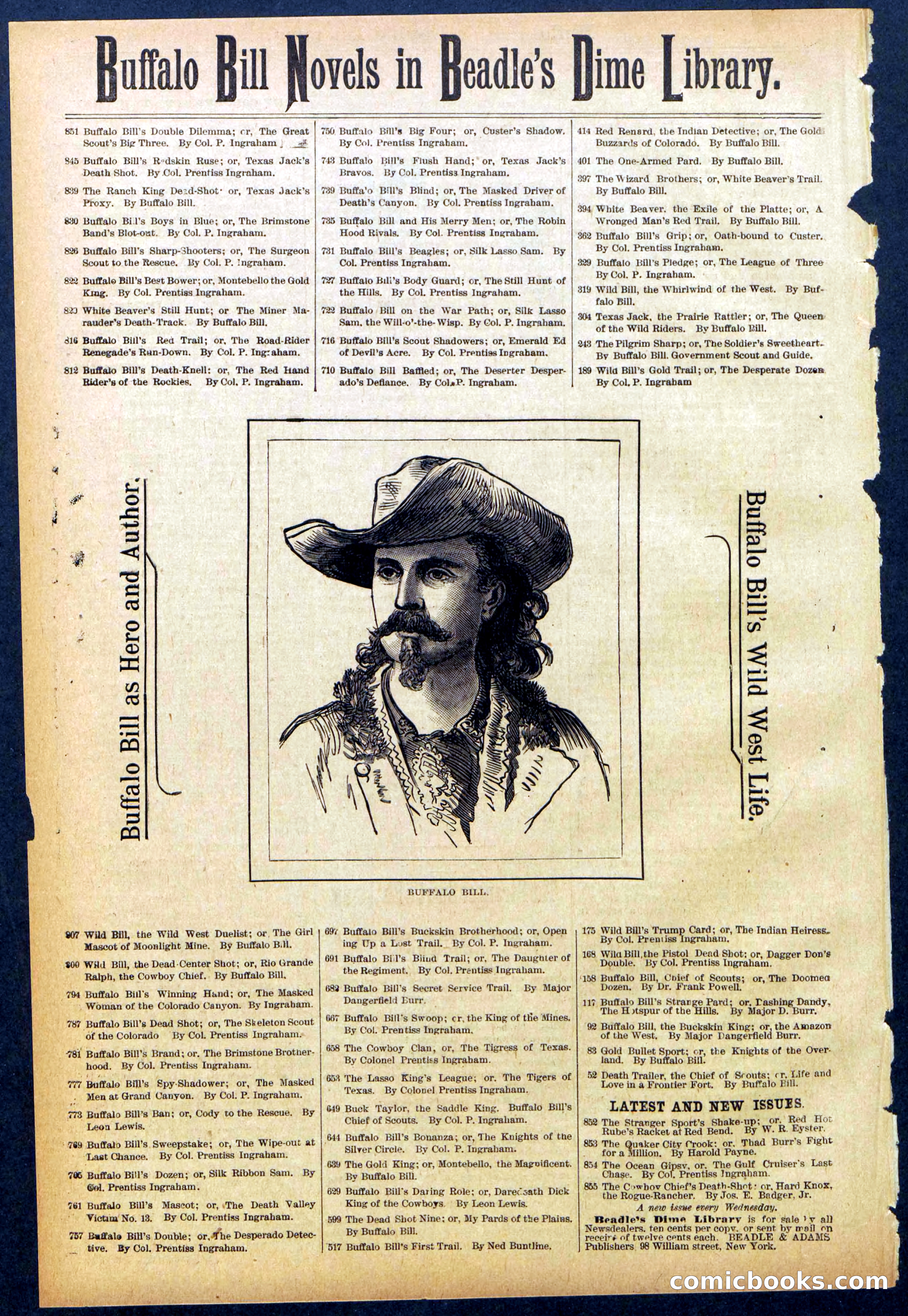 Beadle's Dime Library No. 851 — page 32 of 32