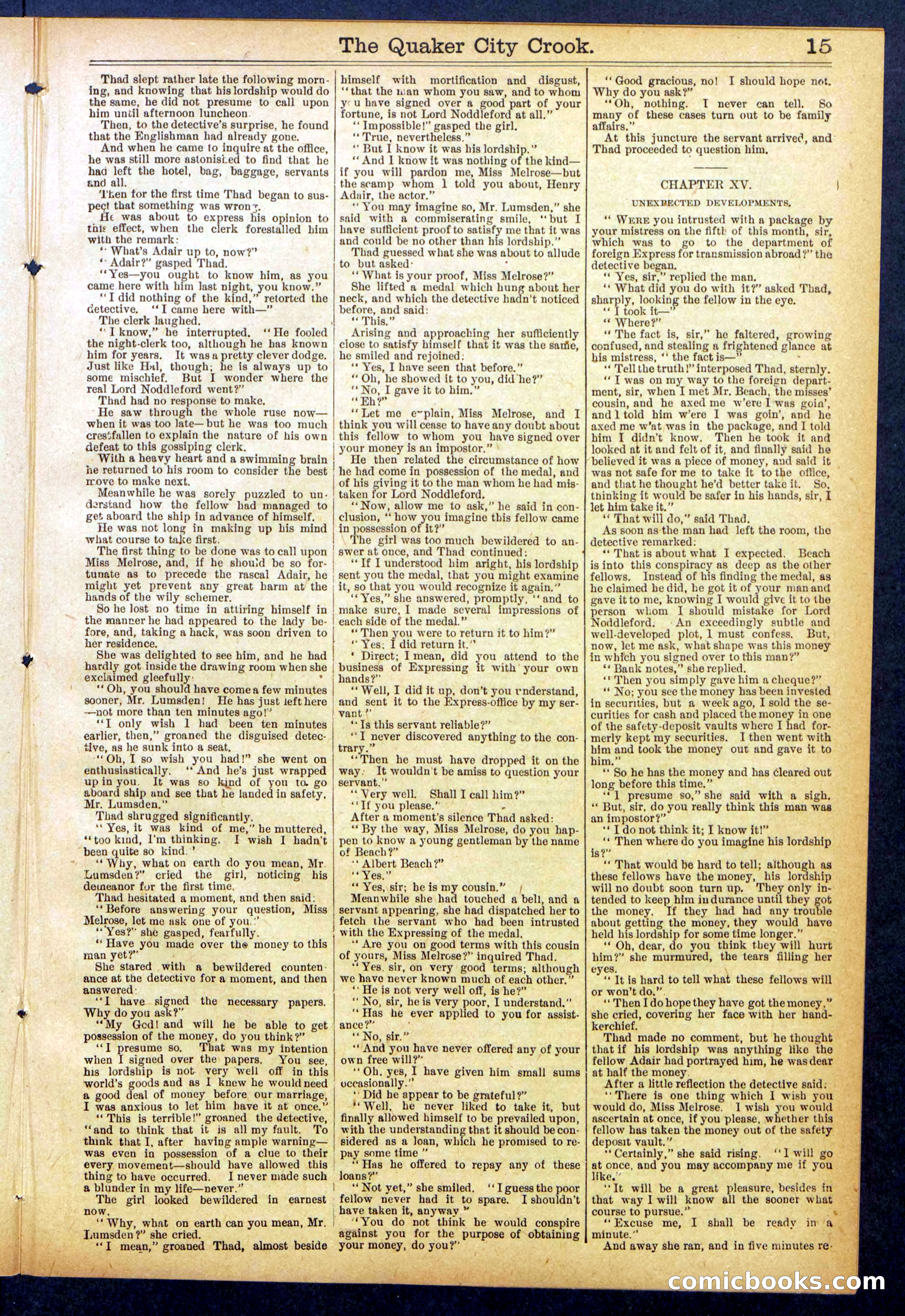 Beadle's New York Dime Library, No. 853 — page 15 of 32