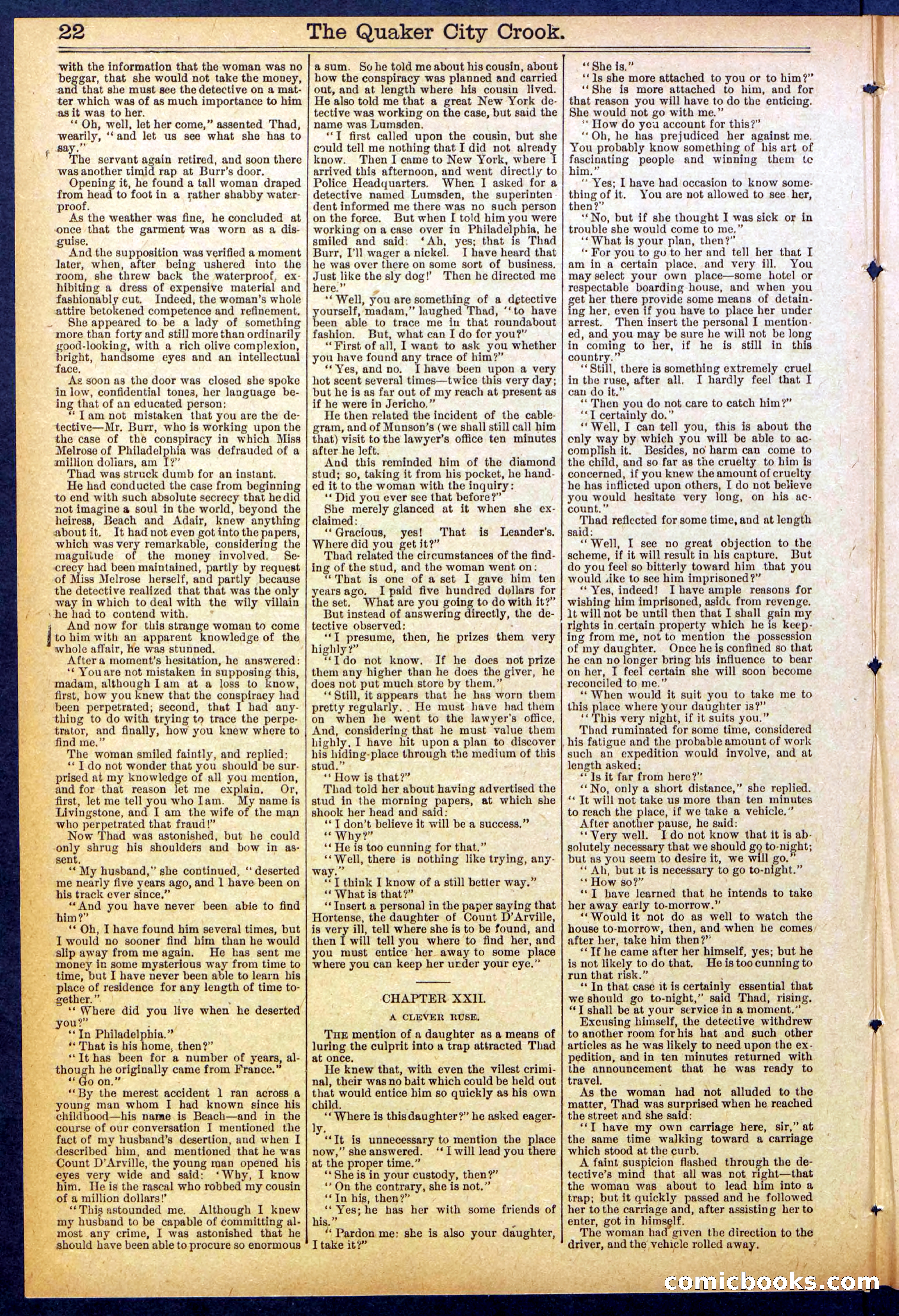 Beadle's New York Dime Library, No. 853 — page 22 of 32
