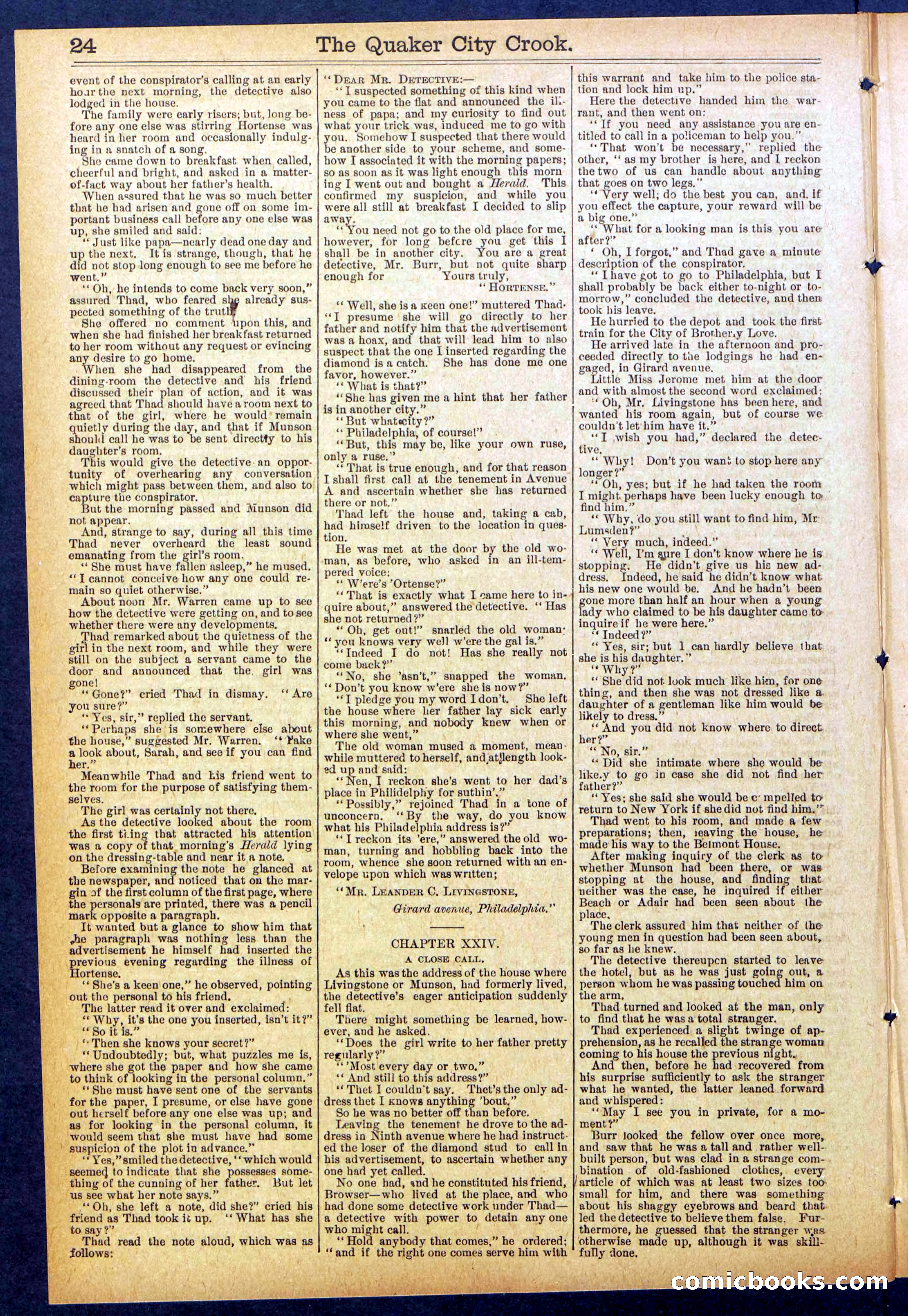 Beadle's New York Dime Library, No. 853 — page 24 of 32